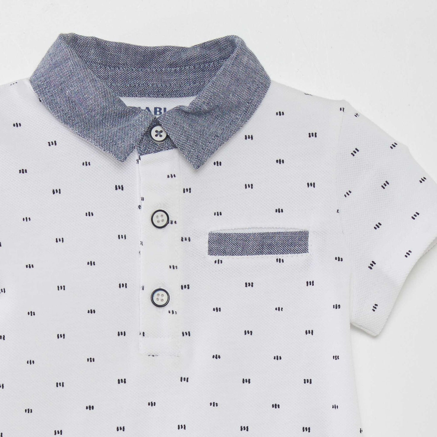 Printed polo shirt WHITE