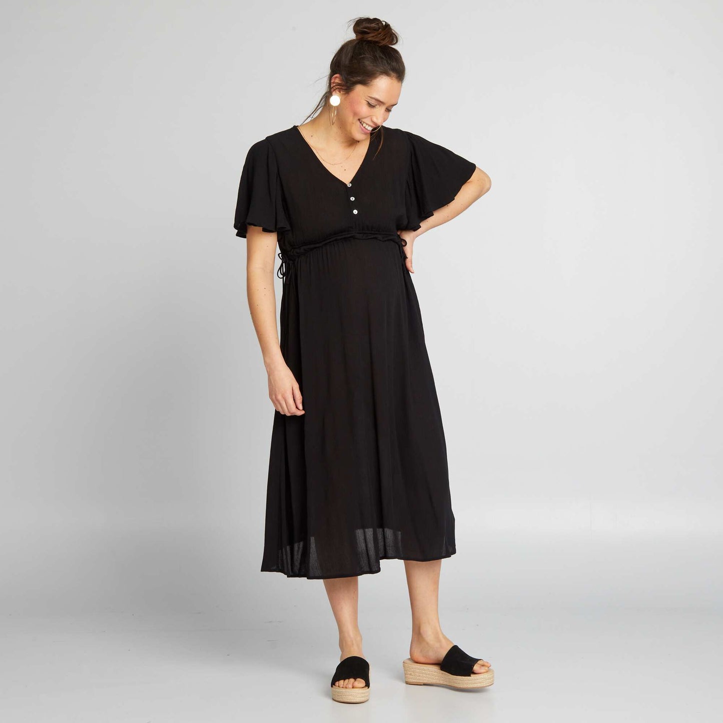 Long maternity dress BLACK