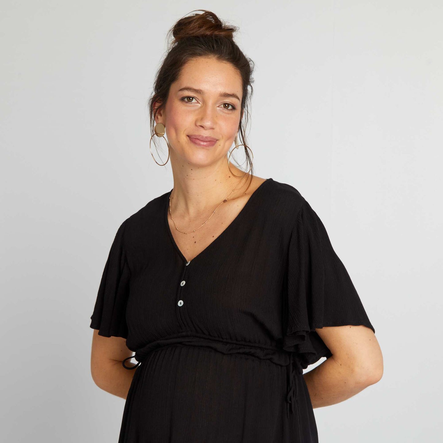 Long maternity dress BLACK
