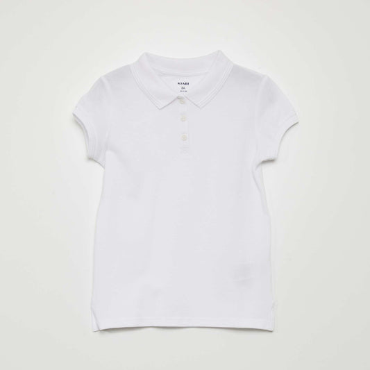 Short-sleeved polo shirt white