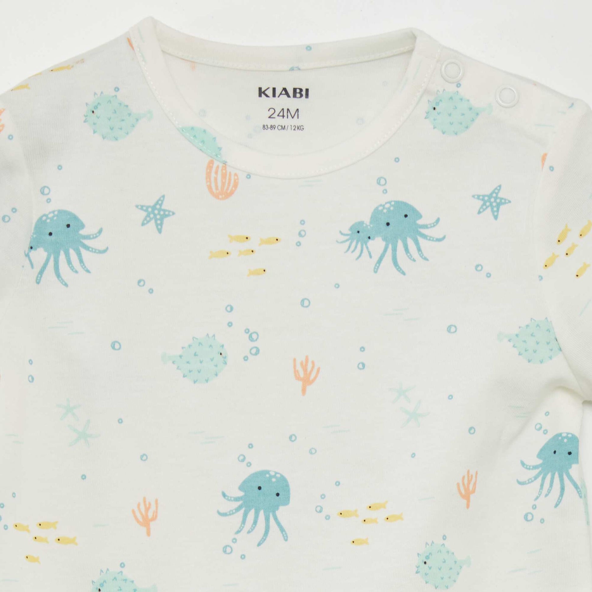 Two-piece printed short pyjamas WHITE