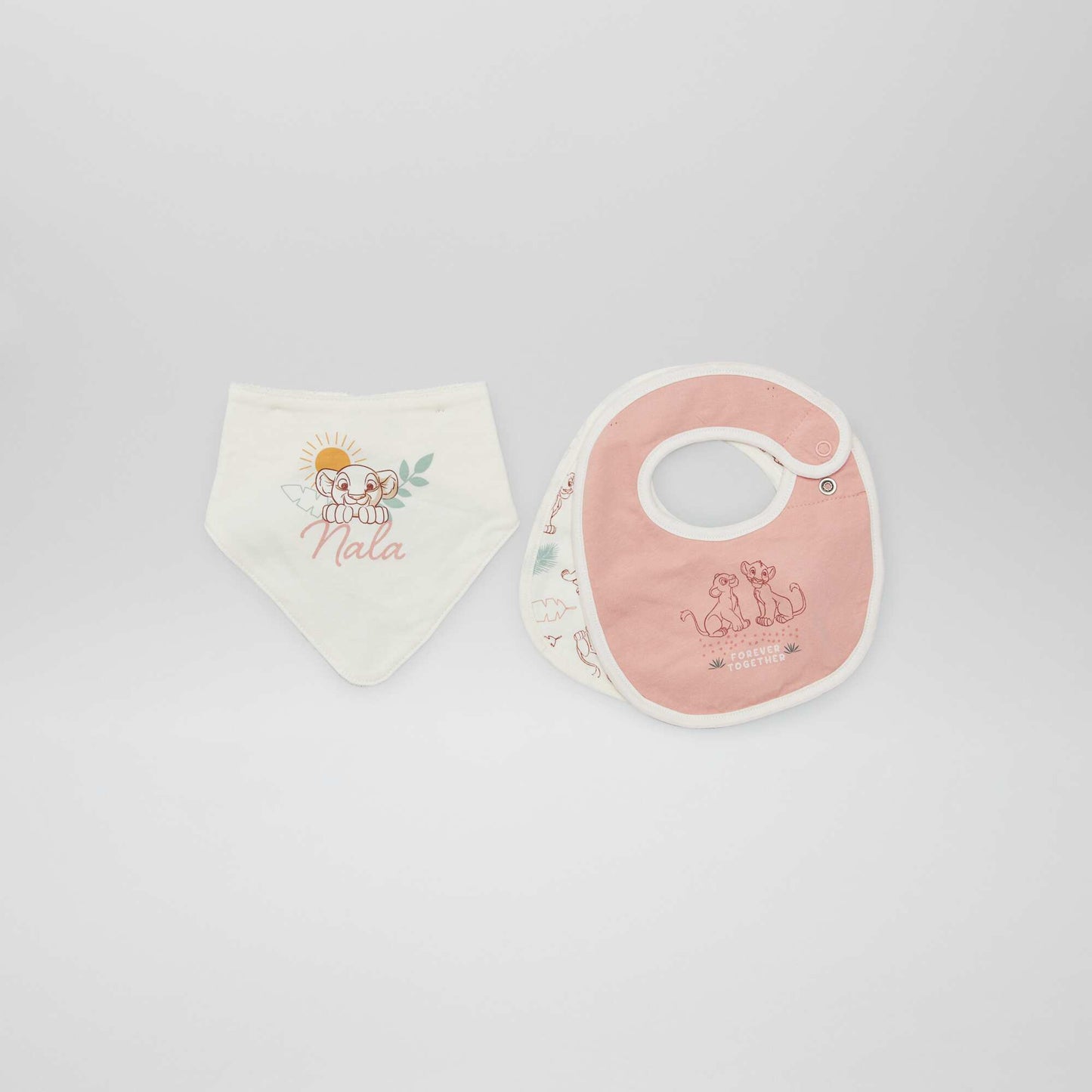 Pack of 3 Nala & Simba bibs BEIGE