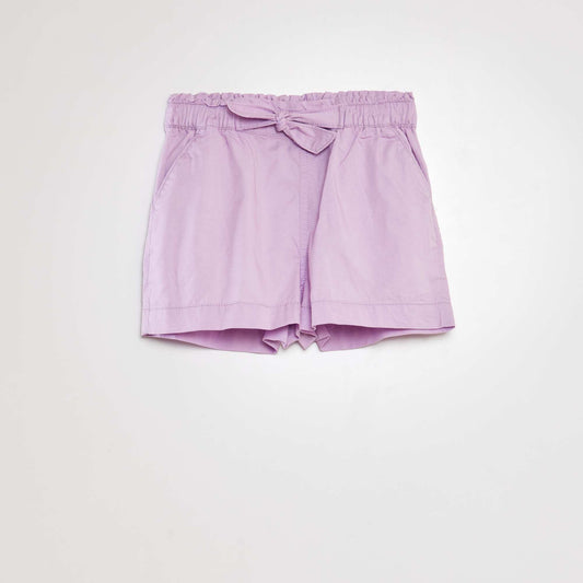 Paperbag shorts with belt PURPLE
