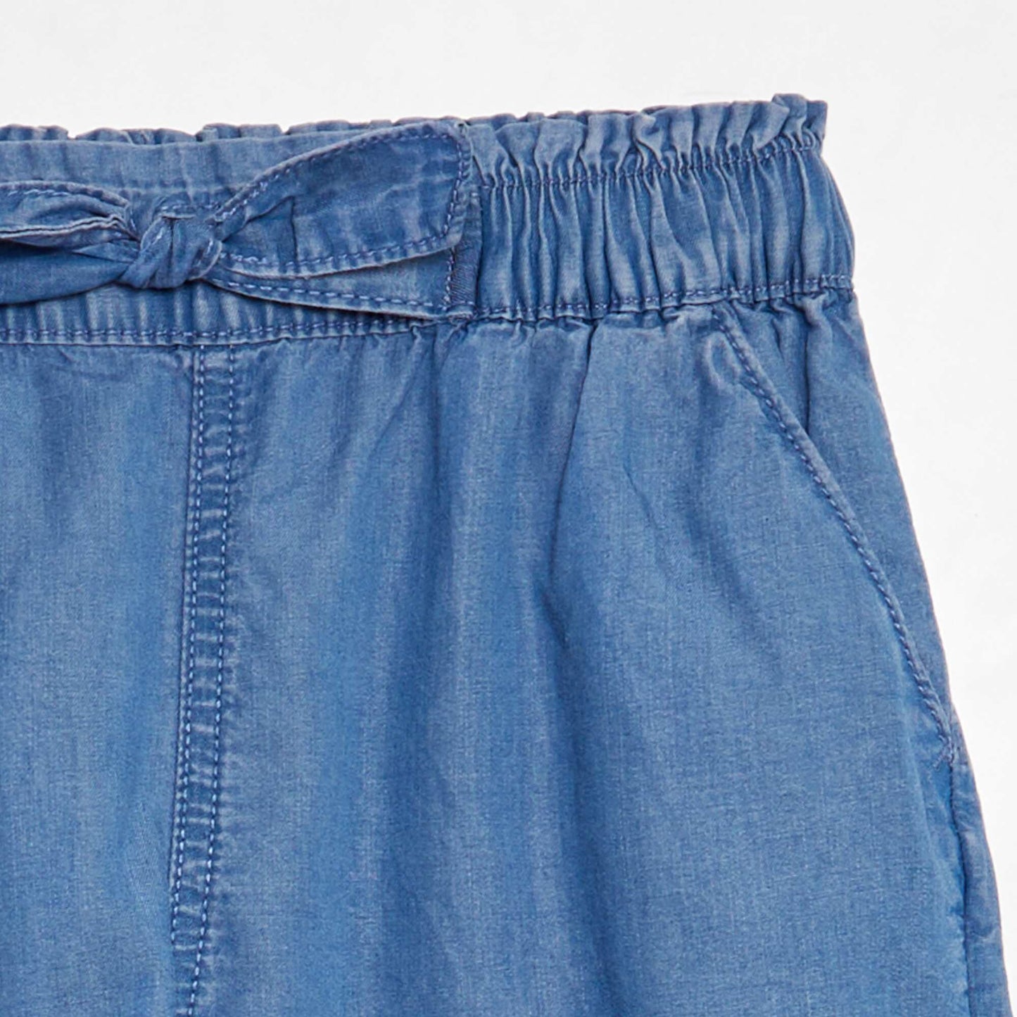 Paperbag shorts with belt BLUE