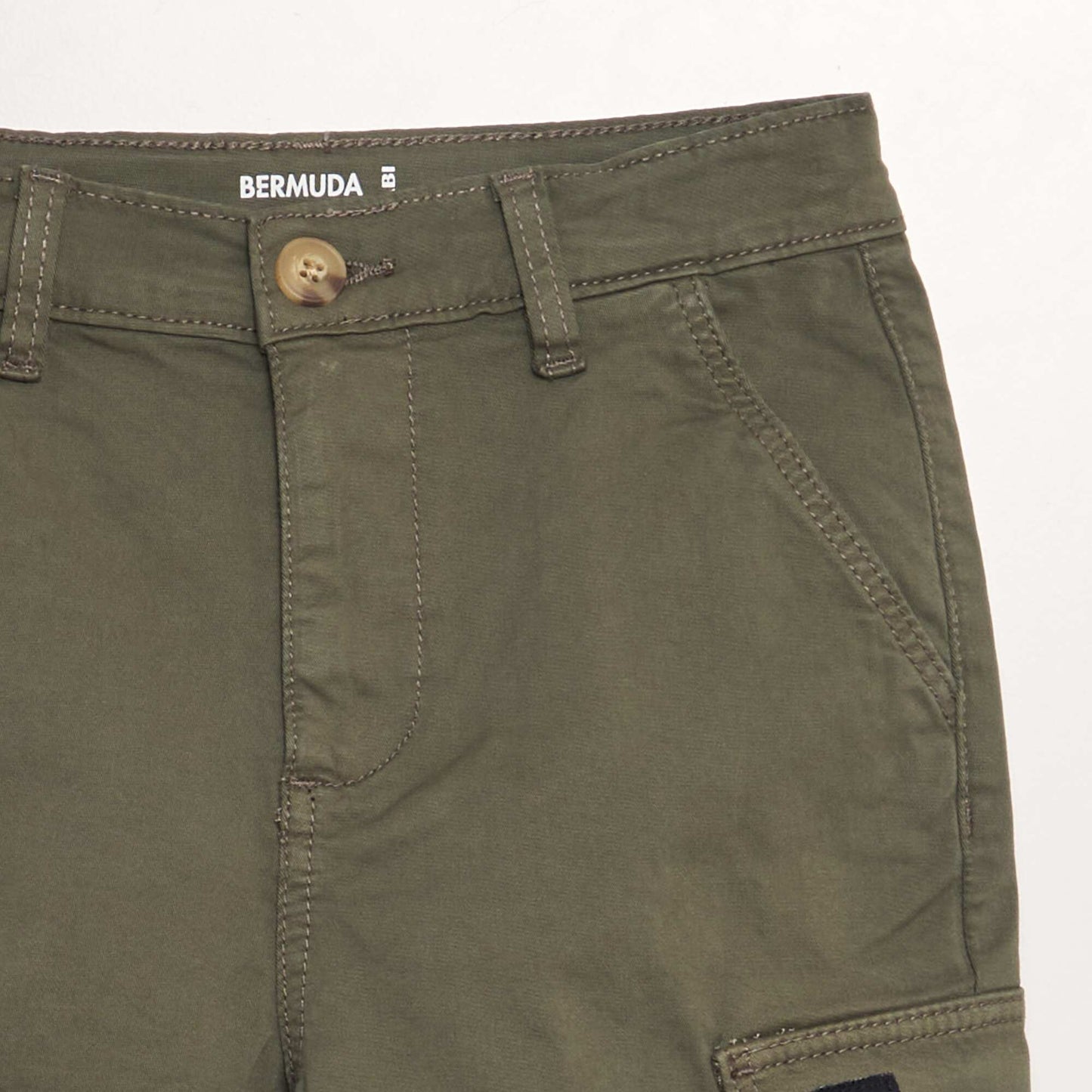 Bermuda shorts with adjustable waist and pockets KHAKI