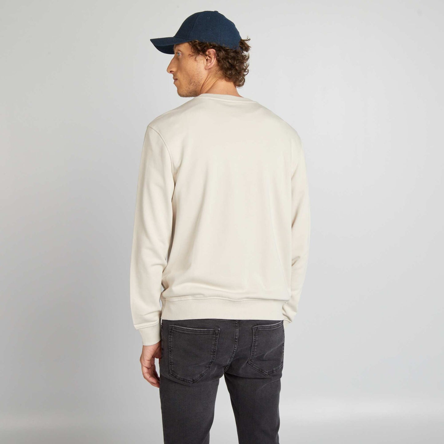 Plain lightweight sweatshirt fabric sweater GREY