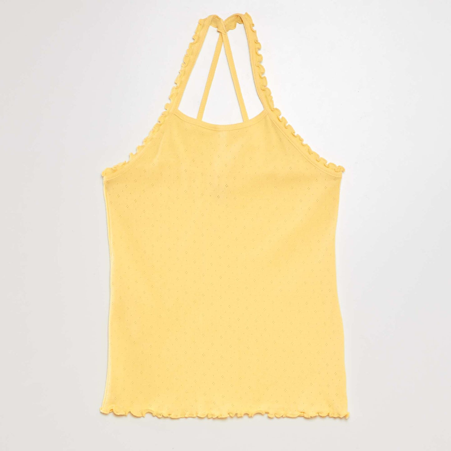 Ruffled spaghetti strap top YELLOW