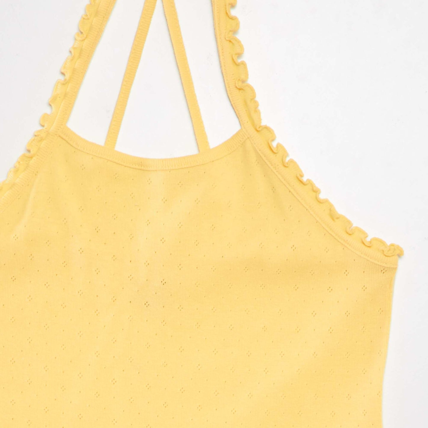 Ruffled spaghetti strap top YELLOW
