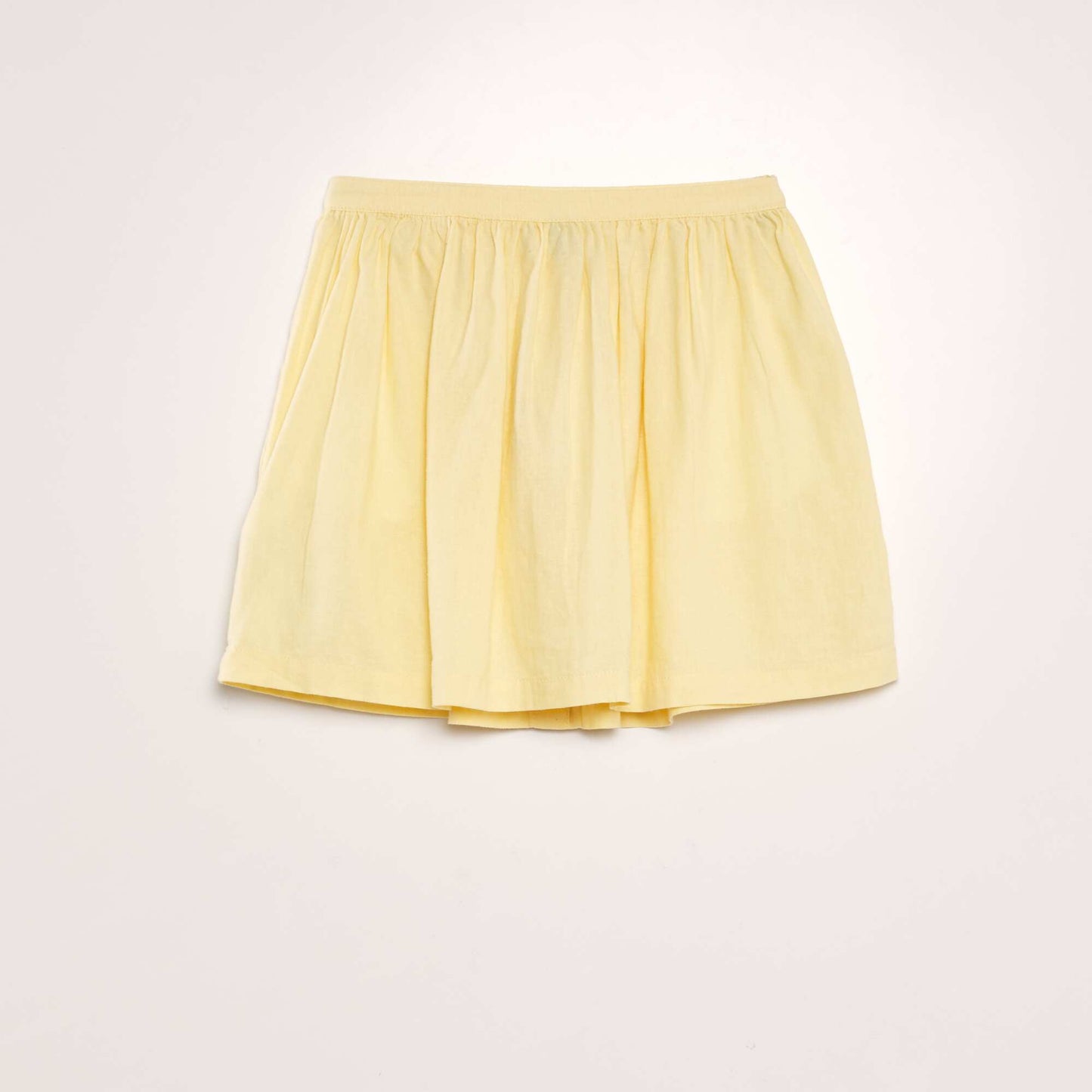 Buttoned linen skirt YELLOW