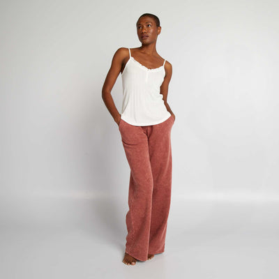 بوتيل بيجاما محبوكة سترة بلوزة أبيض