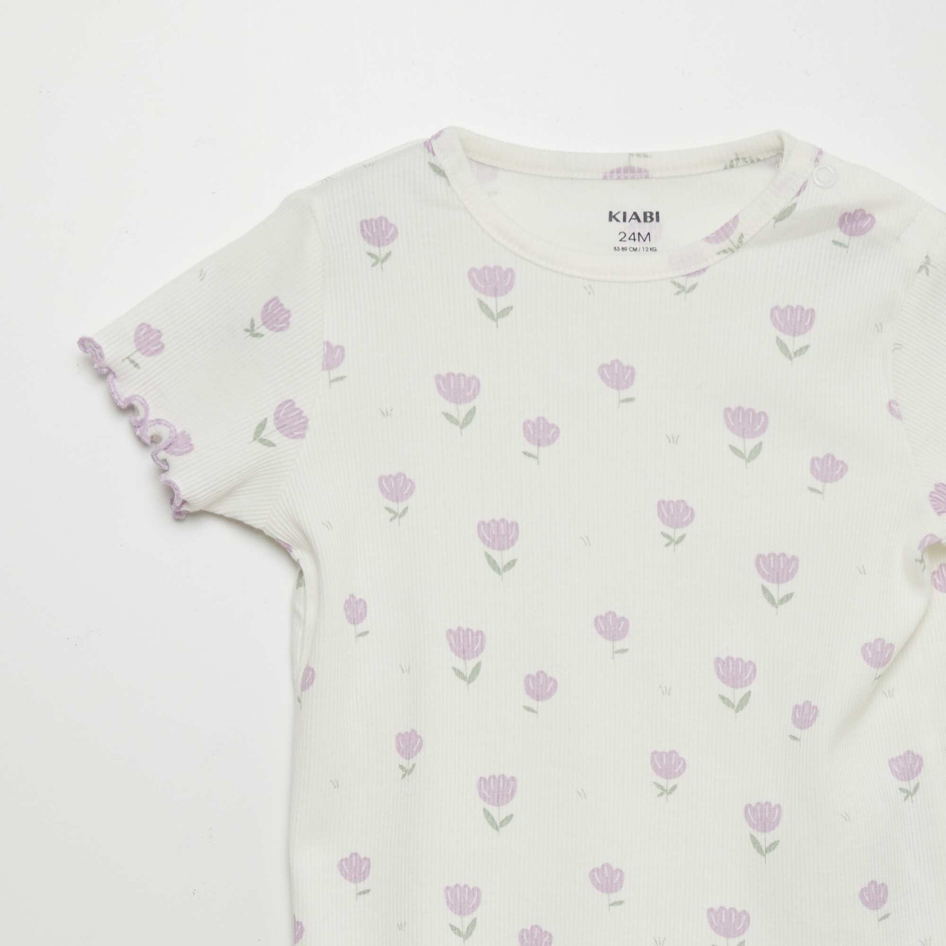 T-shirt and pyjama shorts set - 2-piece set WHITE