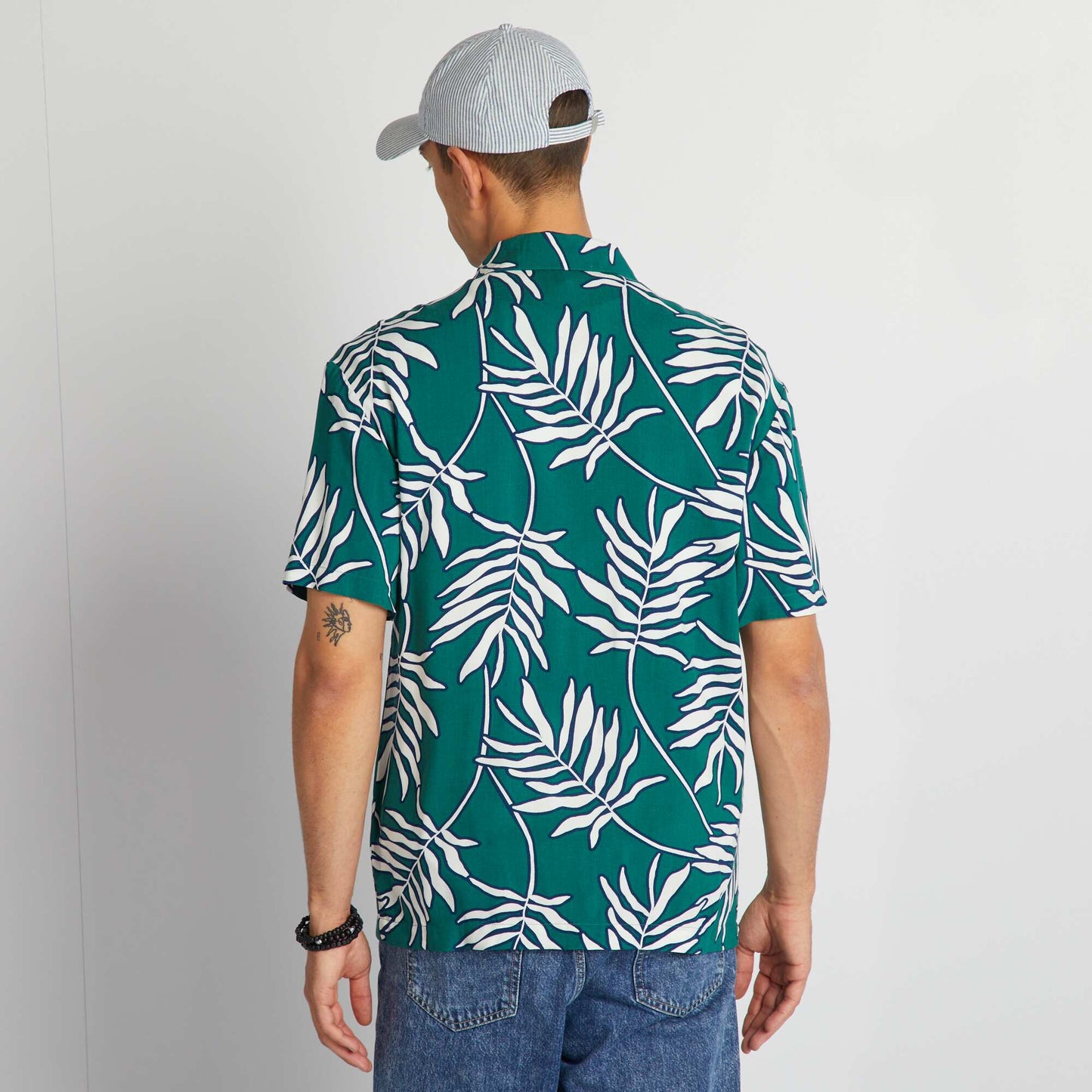 Short-sleeved printed shirt GREEN