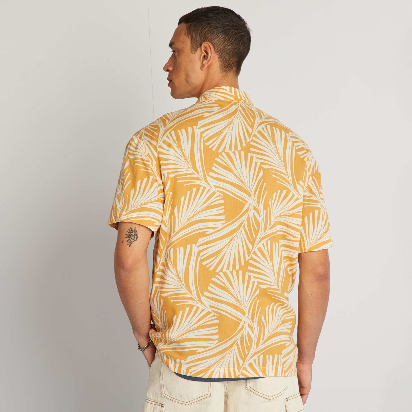 Short-sleeved printed shirt YELLOW