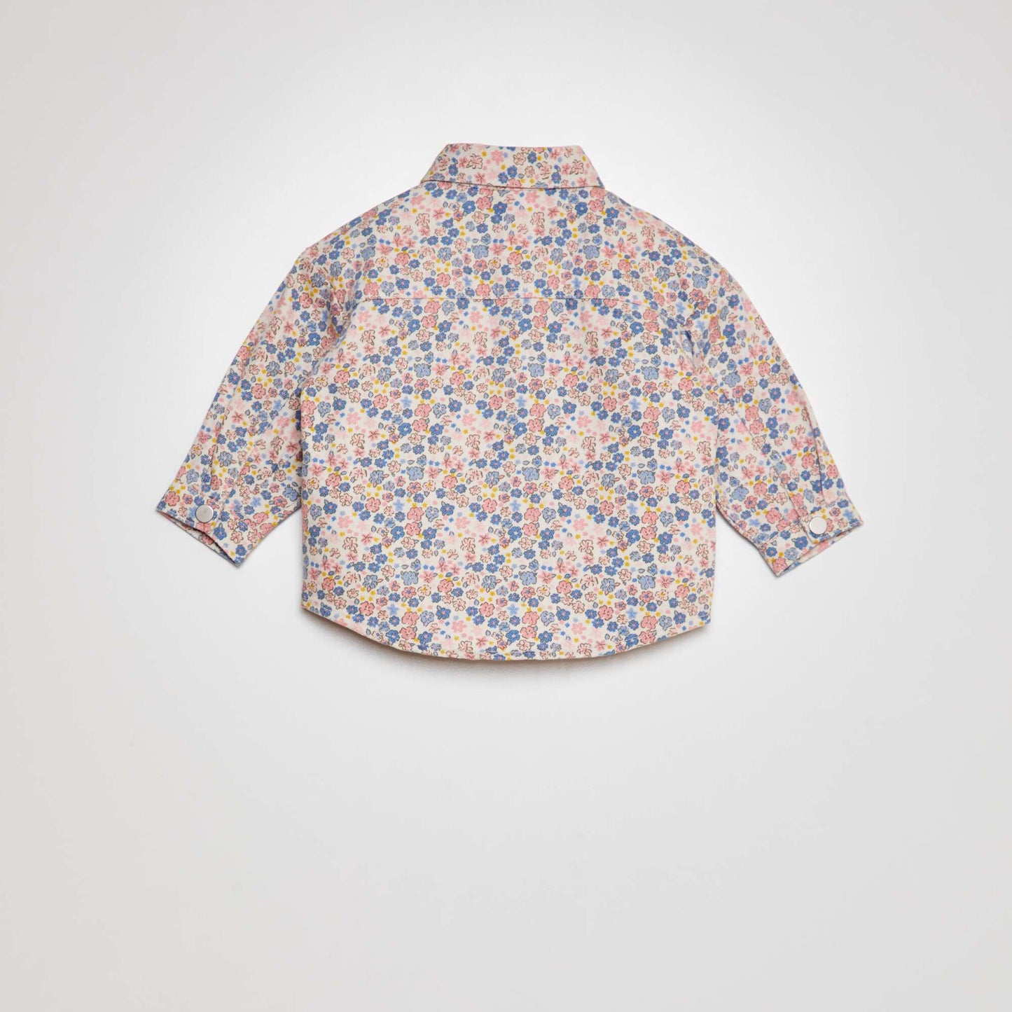 Printed cotton overshirt WHITE