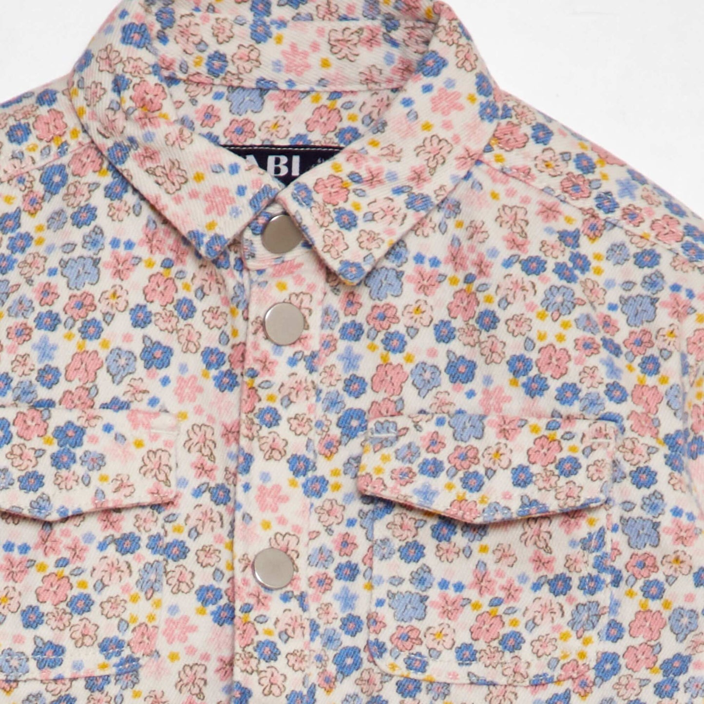 Printed cotton overshirt WHITE