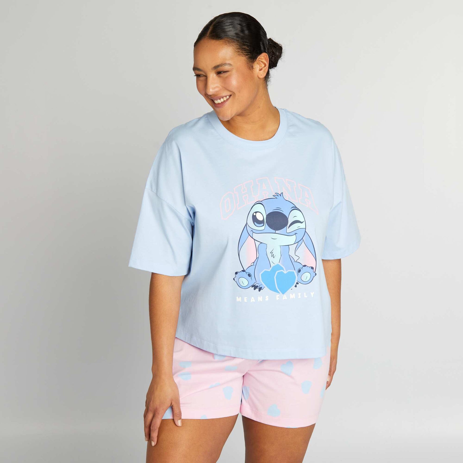 'Stitch' short jersey pyjamas - 2-piece set BLUE