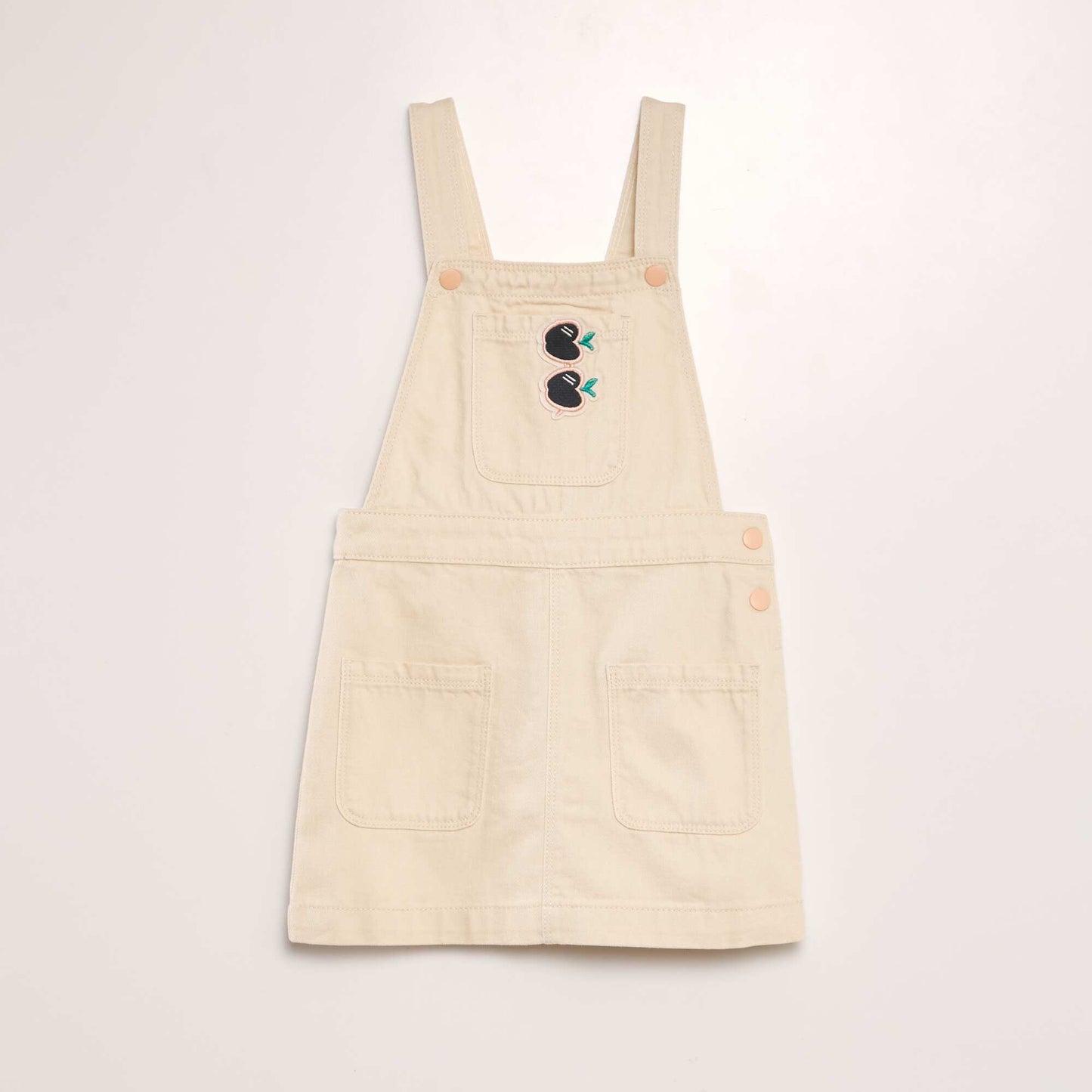 Dungaree dress with patch BEIGE