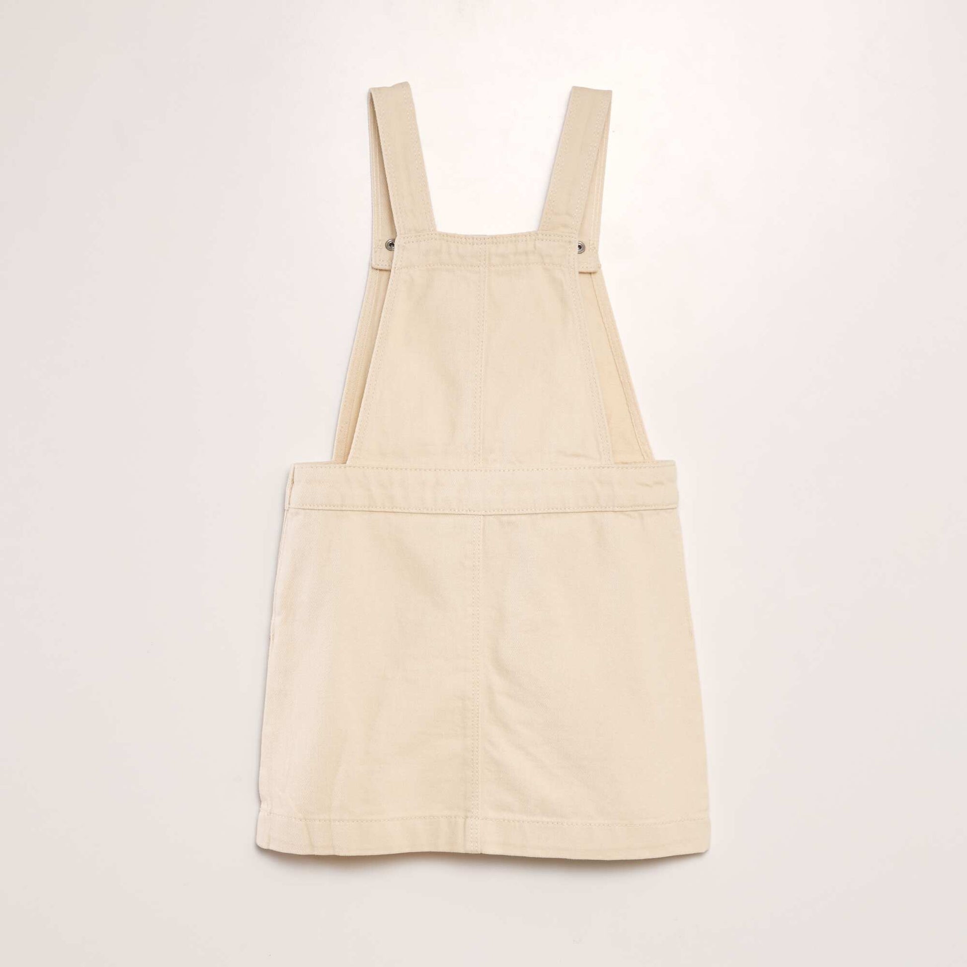 Dungaree dress with patch BEIGE