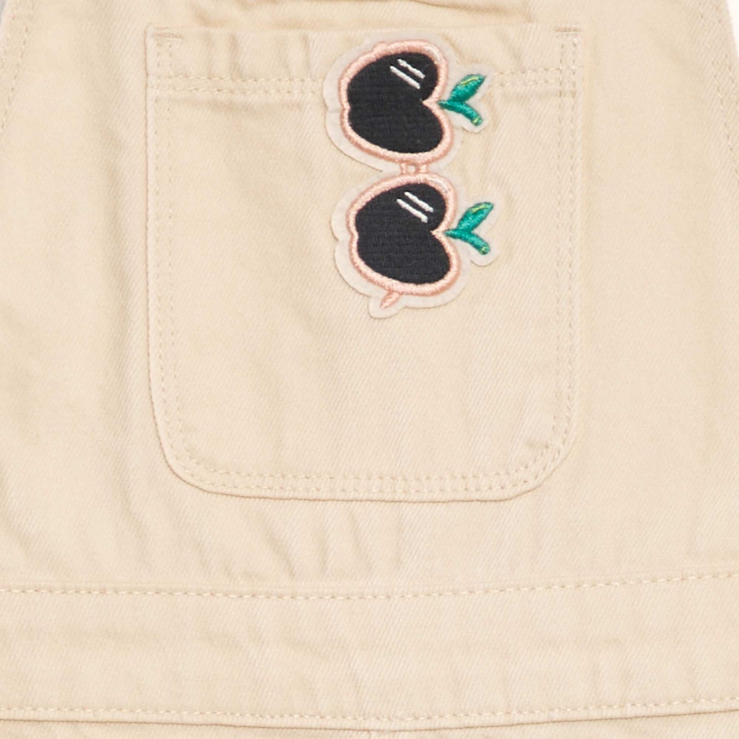 Dungaree dress with patch BEIGE