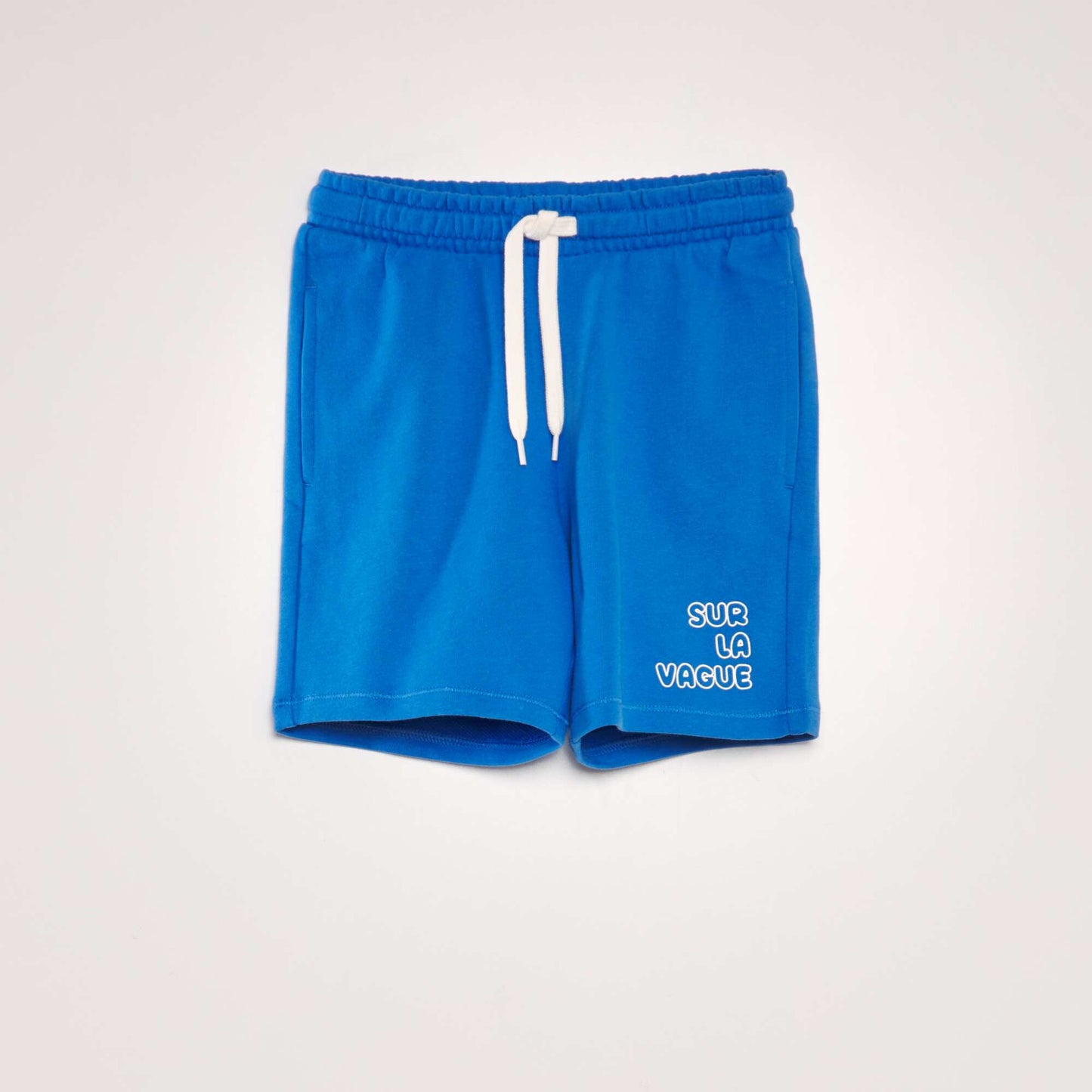 Surfer-style French terrycloth Bermuda shorts BLUE