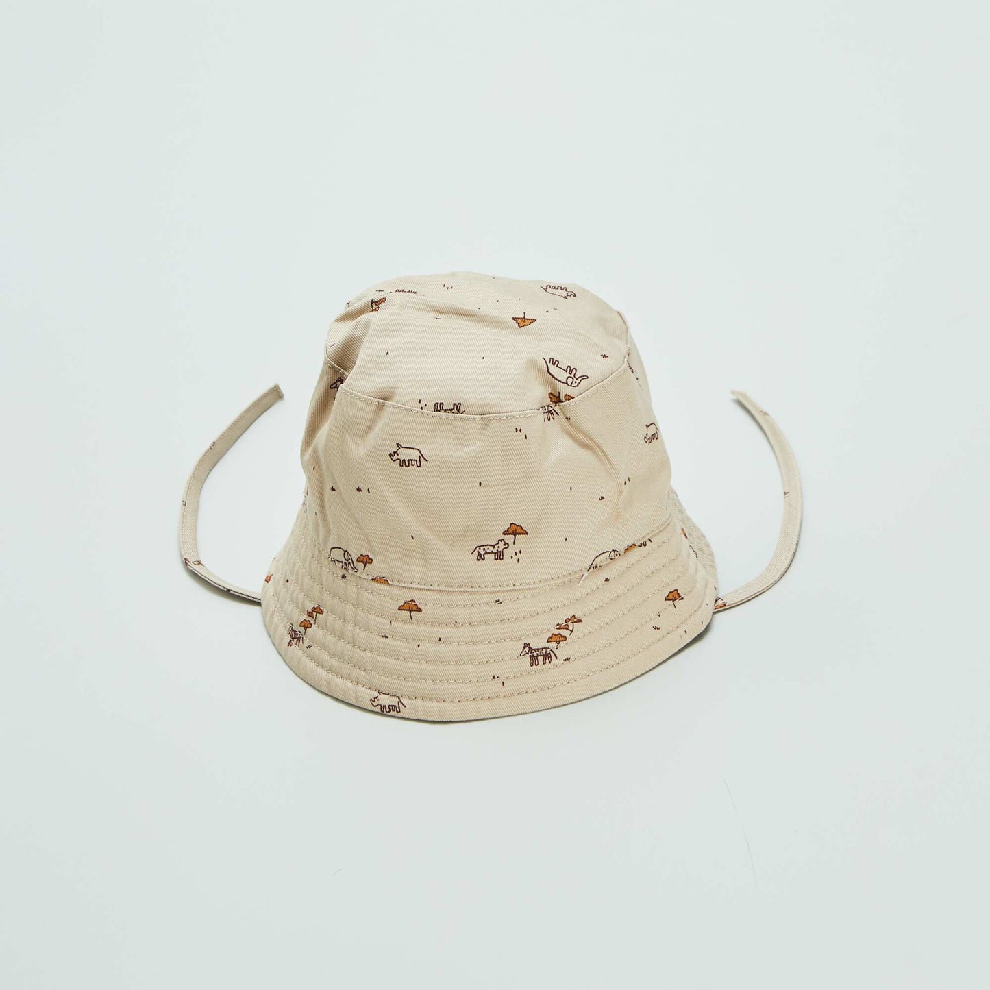 Bucket hat with tie fastening BEIGE