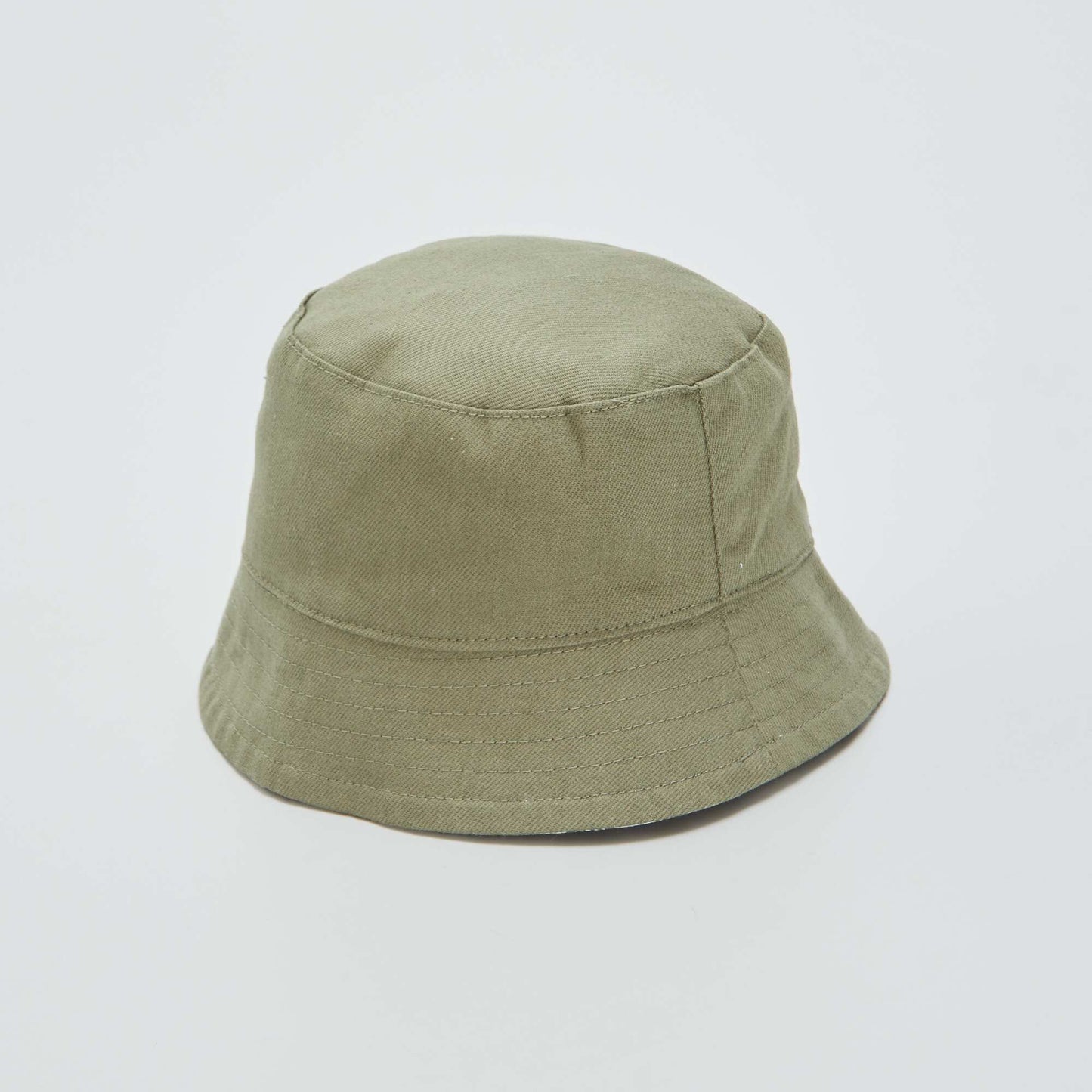 Reversible denim-effect cotton bucket hat WHITE