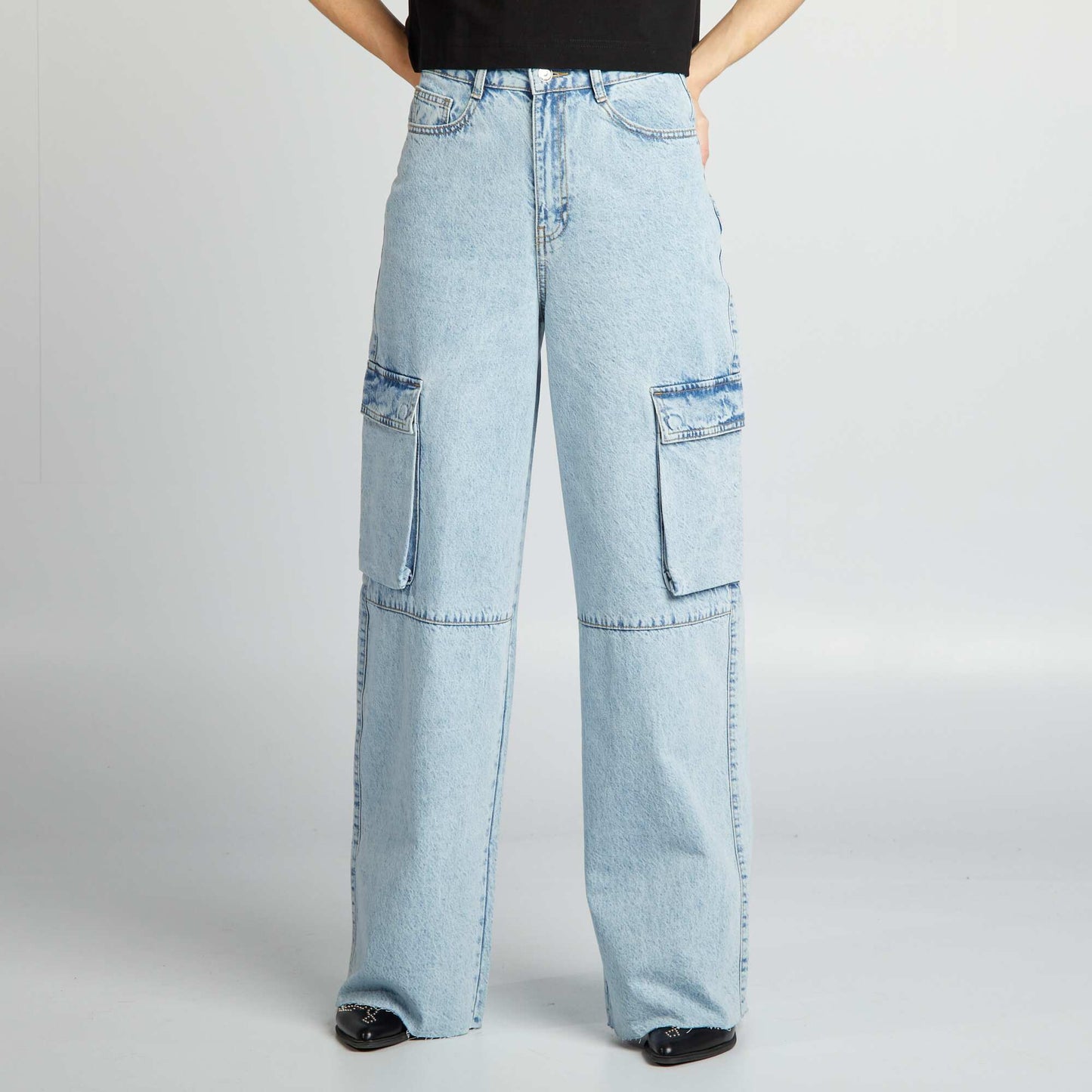 Wide-leg multi-pocket jeans BLUE