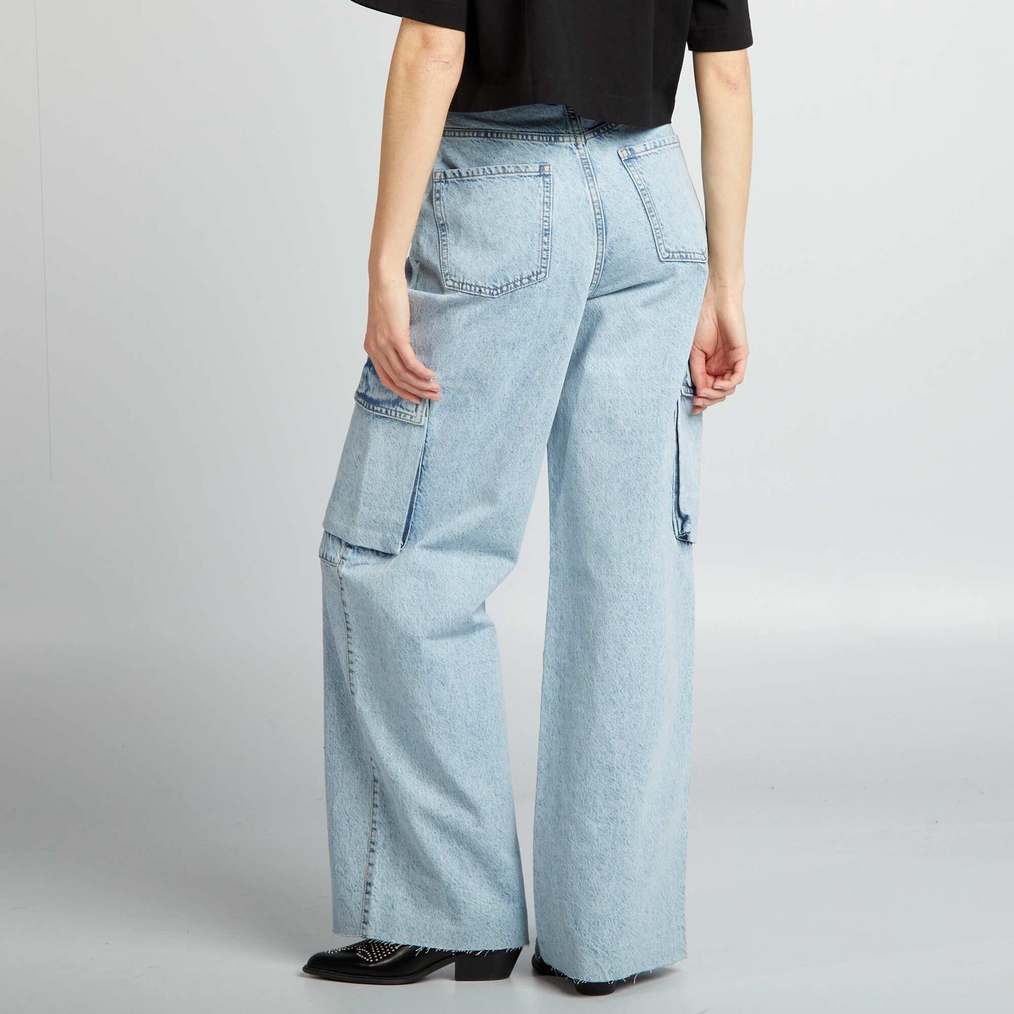 Wide-leg multi-pocket jeans BLUE