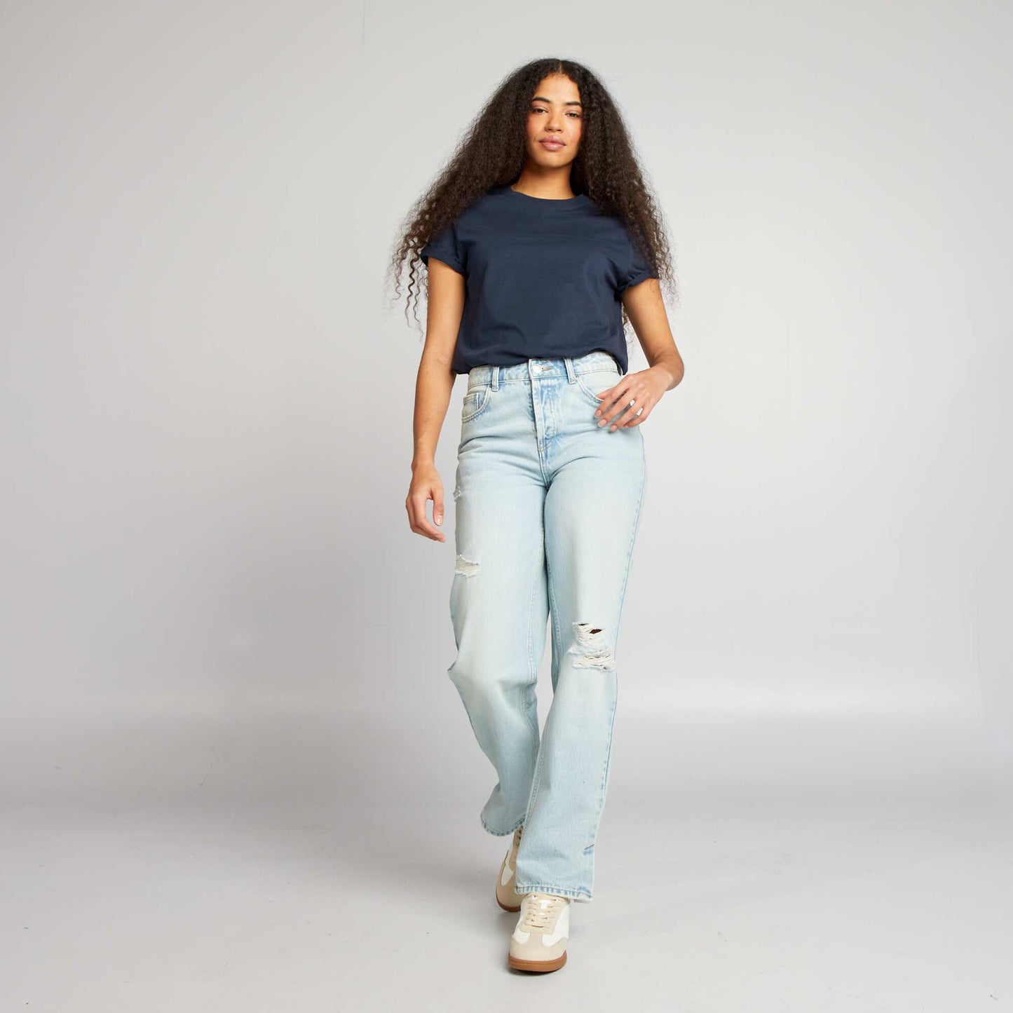 Low-rise straight jeans BLUE