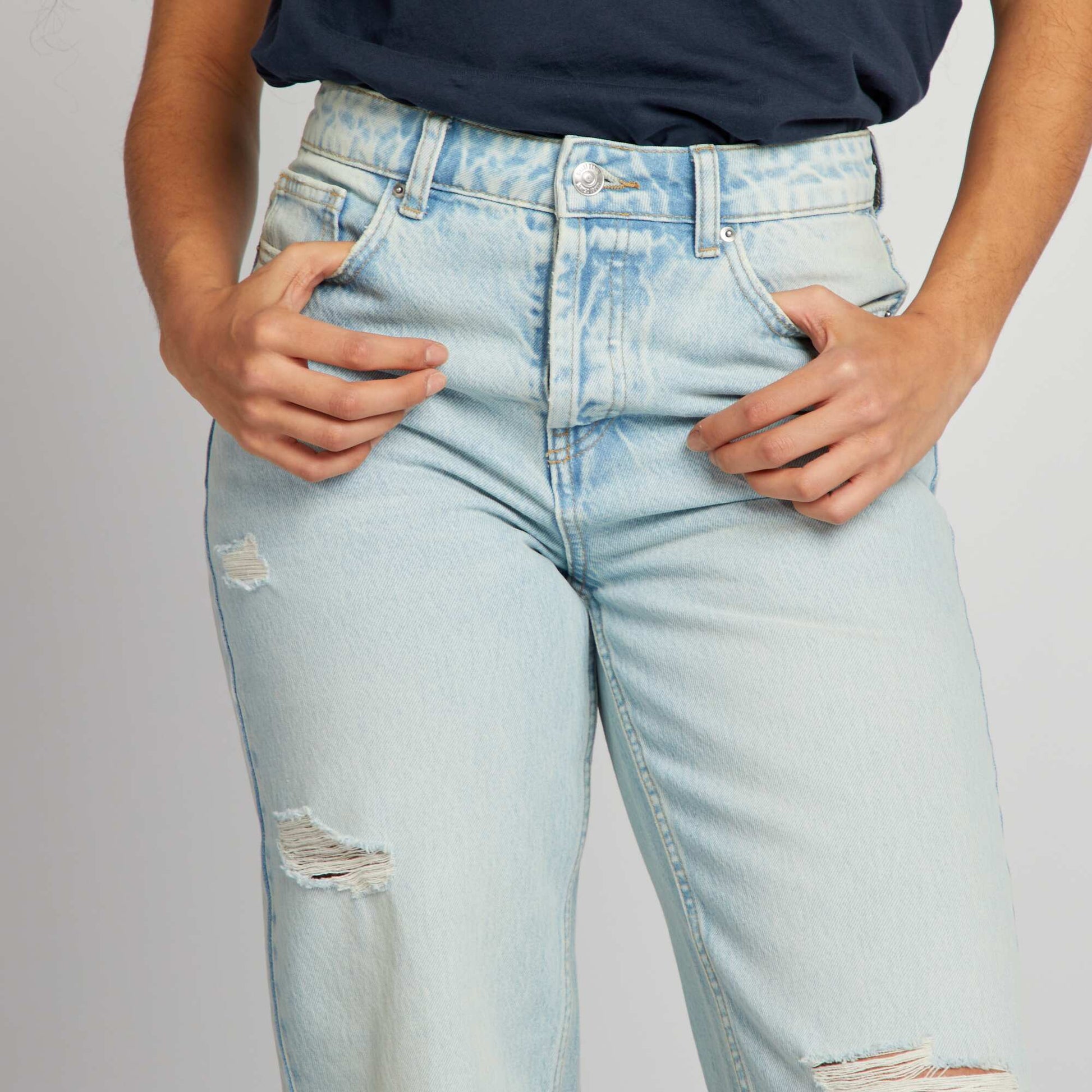 Low-rise straight jeans BLUE