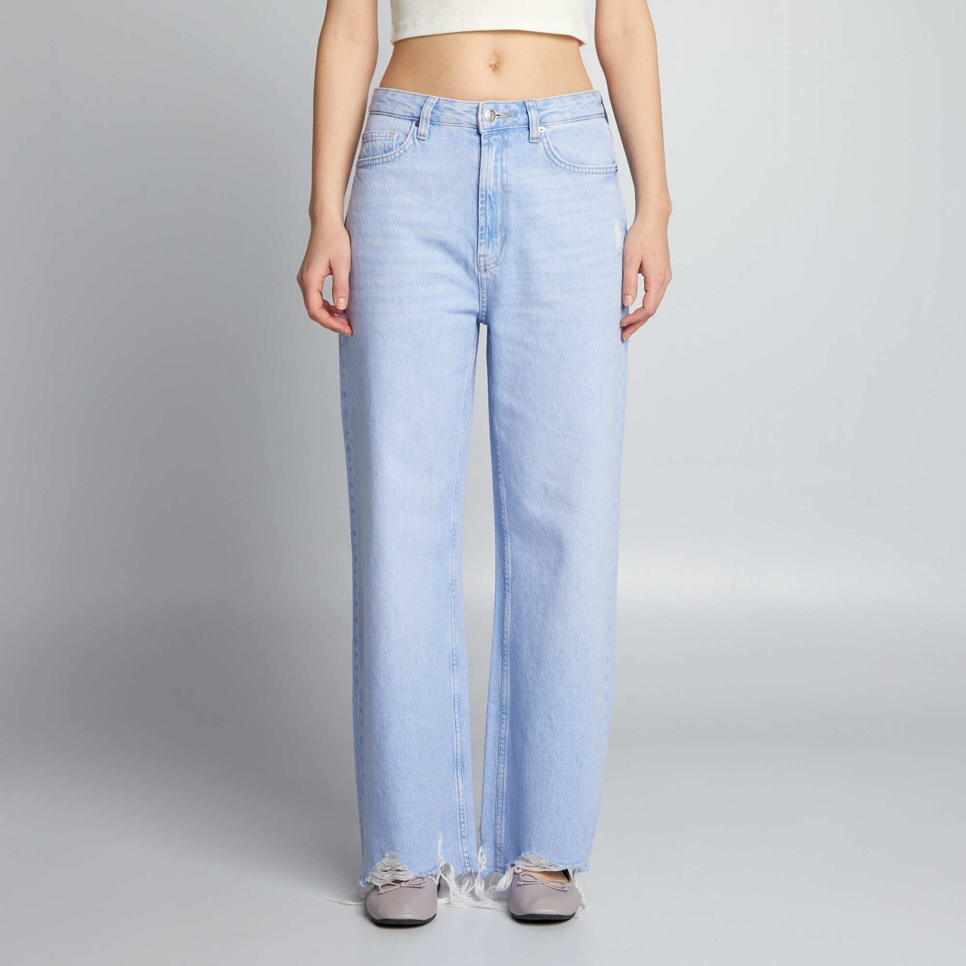 Low-waisted wide-leg jeans BLUE