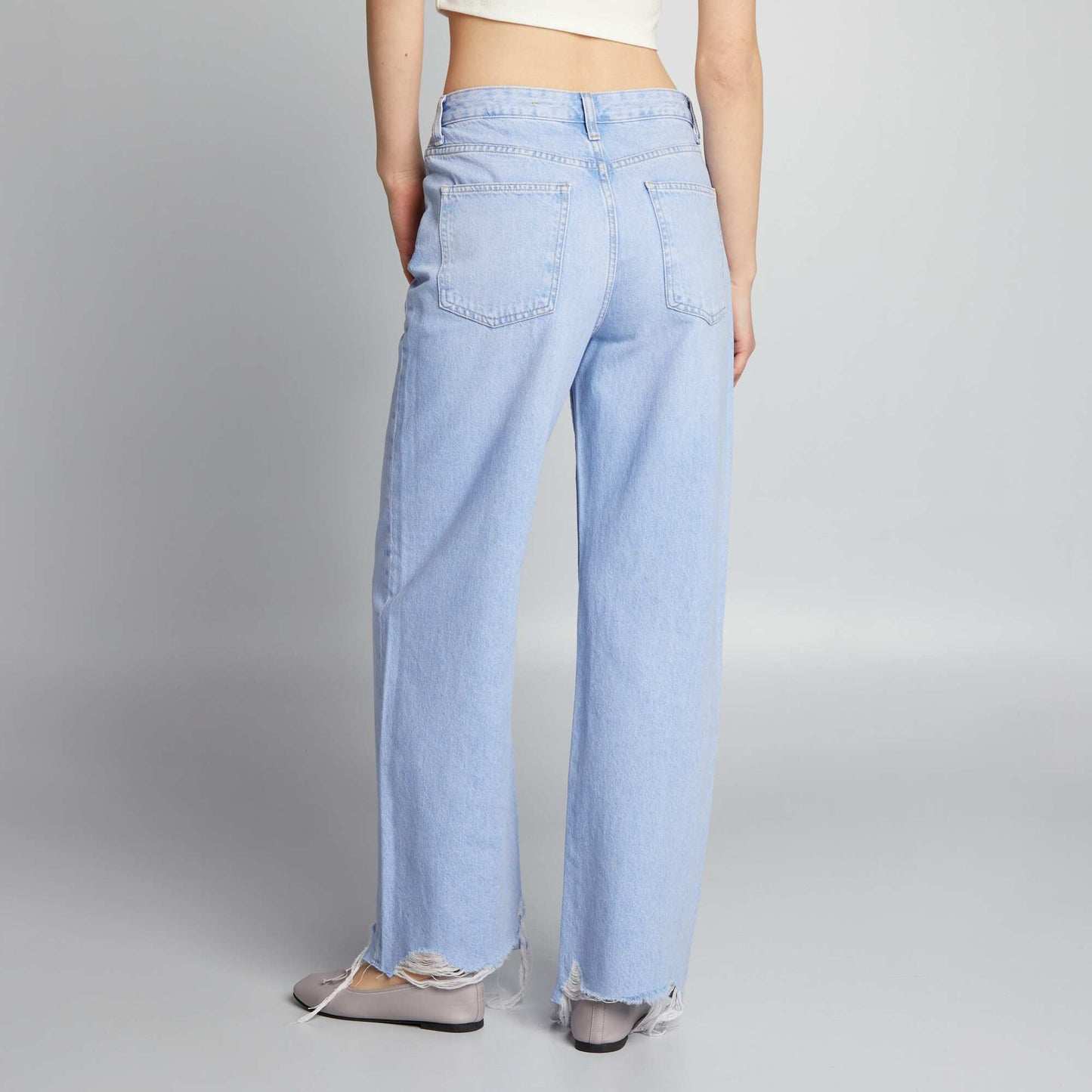 Low-waisted wide-leg jeans BLUE