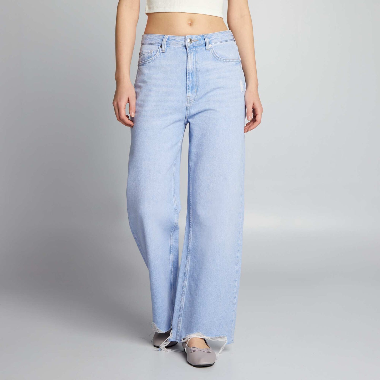 Low-waisted wide-leg jeans BLUE