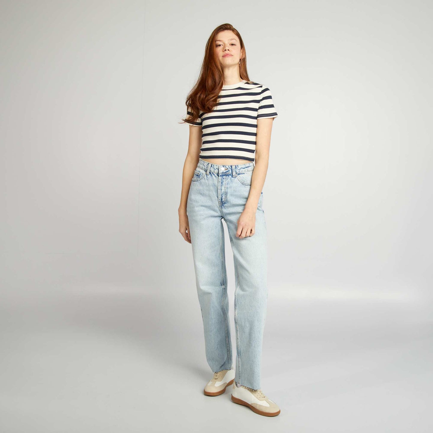 Stonewash straight-leg jeans BLUE
