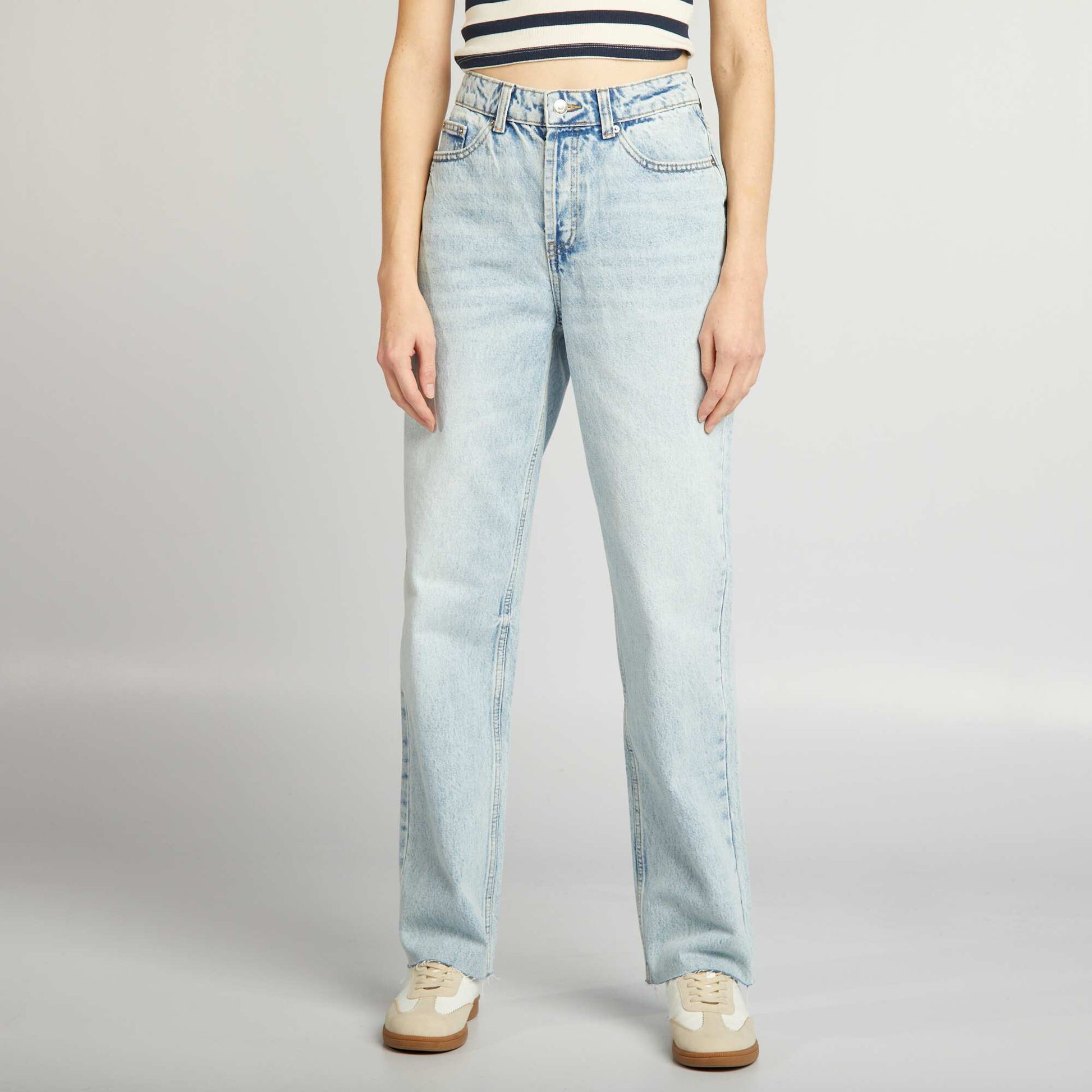 Stonewash straight-leg jeans BLUE