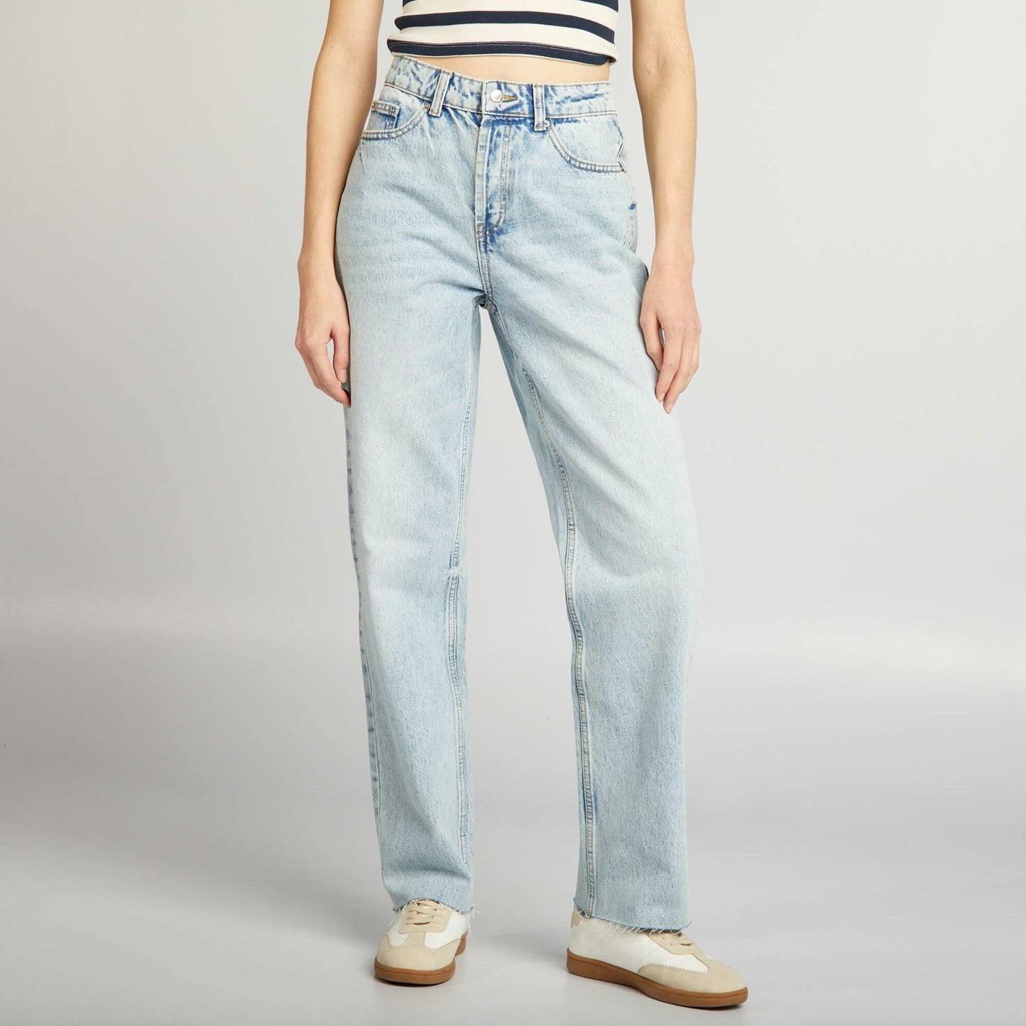 Stonewash straight-leg jeans BLUE