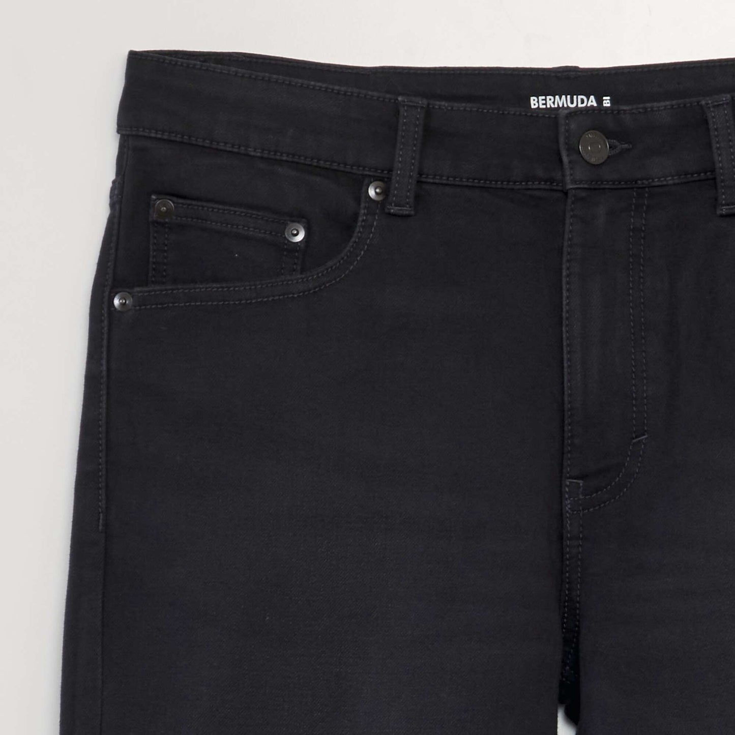 5-pocket slim-fit denim Bermuda shorts BLACK