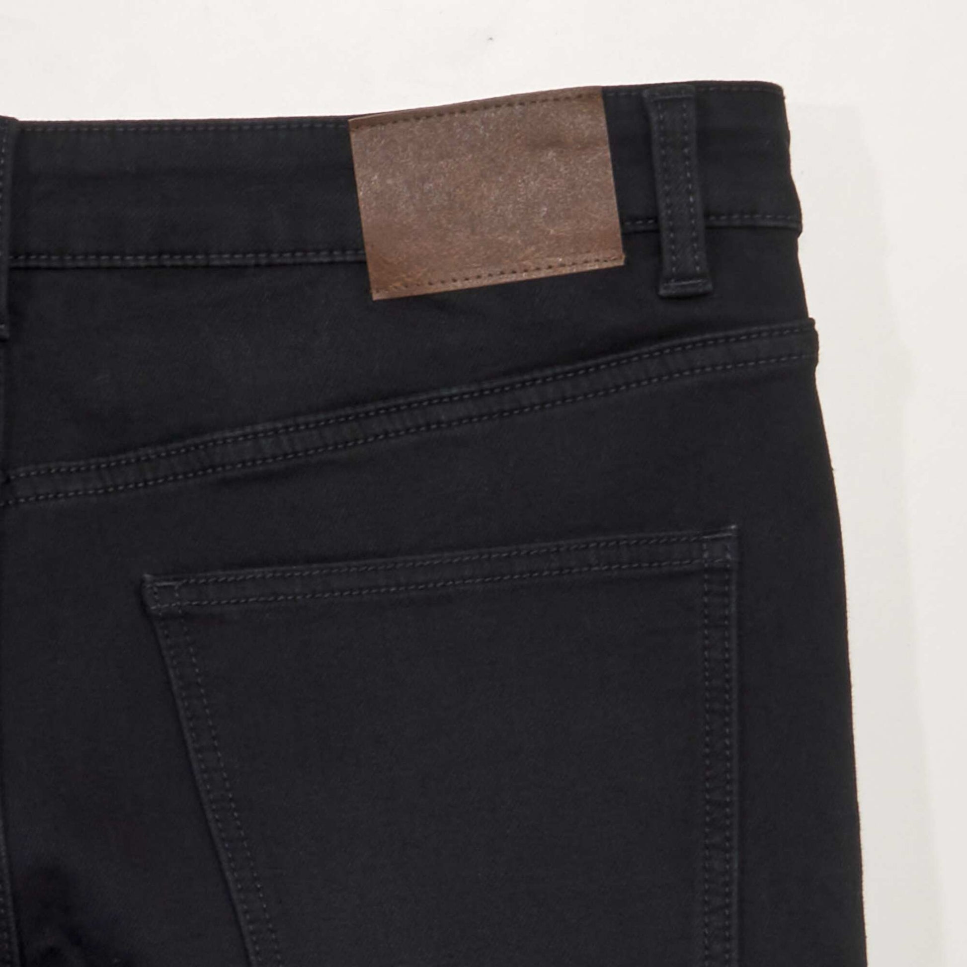 5-pocket slim-fit denim Bermuda shorts BLACK
