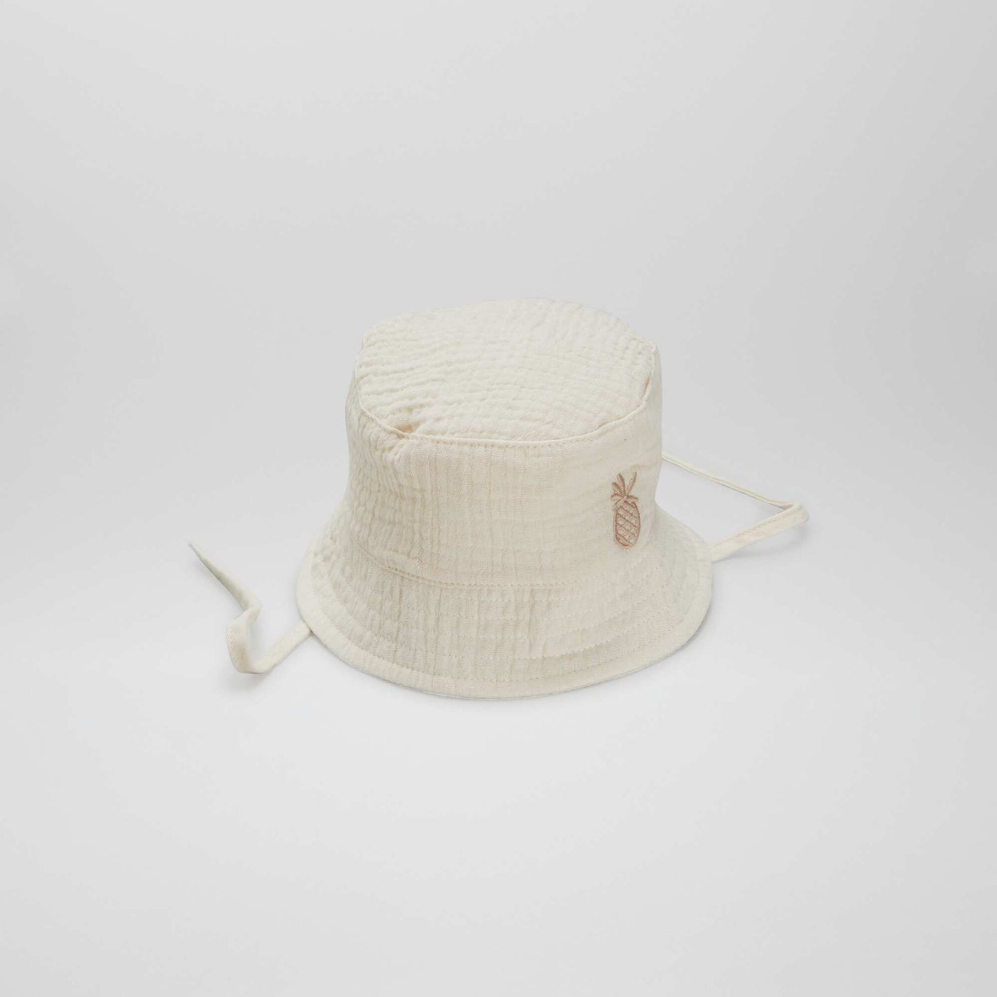 Cotton gauze bucket hat WHITE