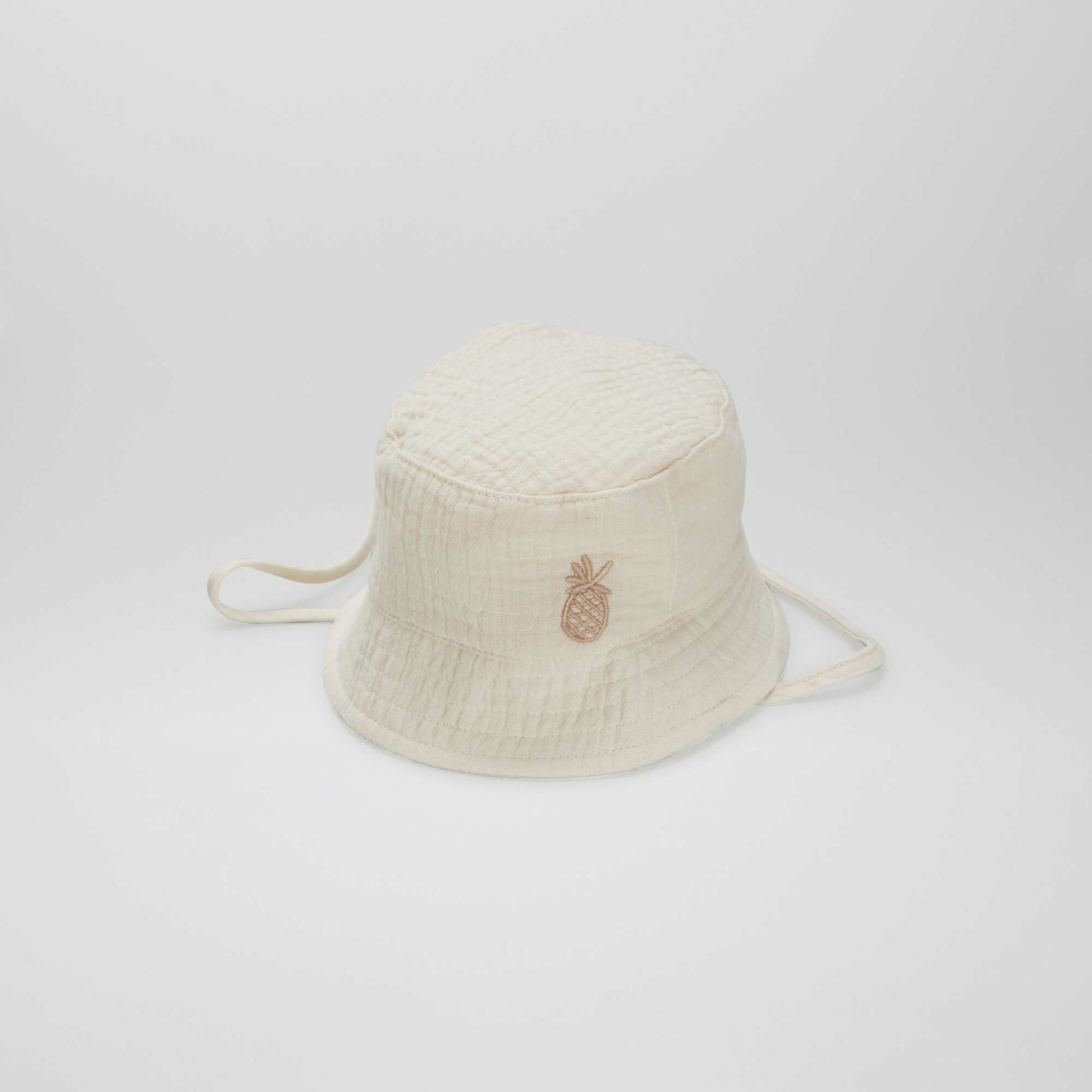 Cotton gauze bucket hat WHITE