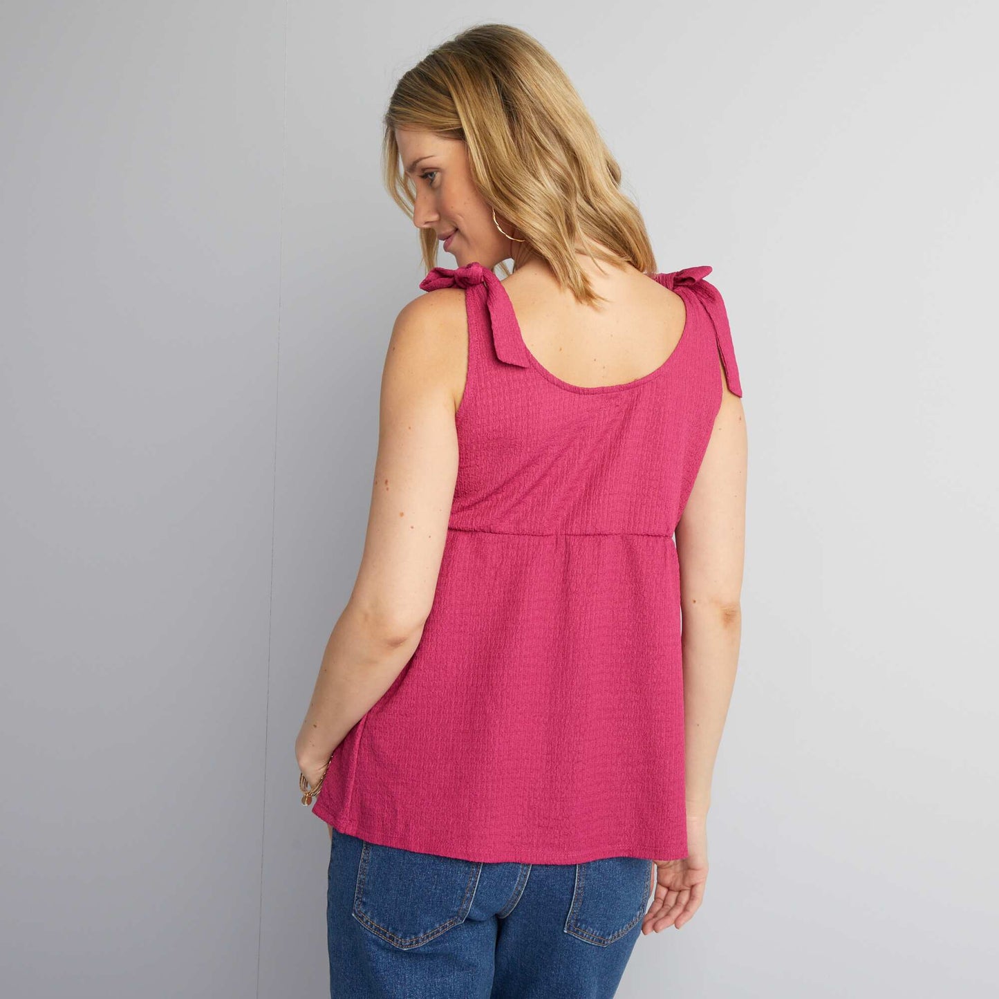 Breastfeeding top with tie straps PINK