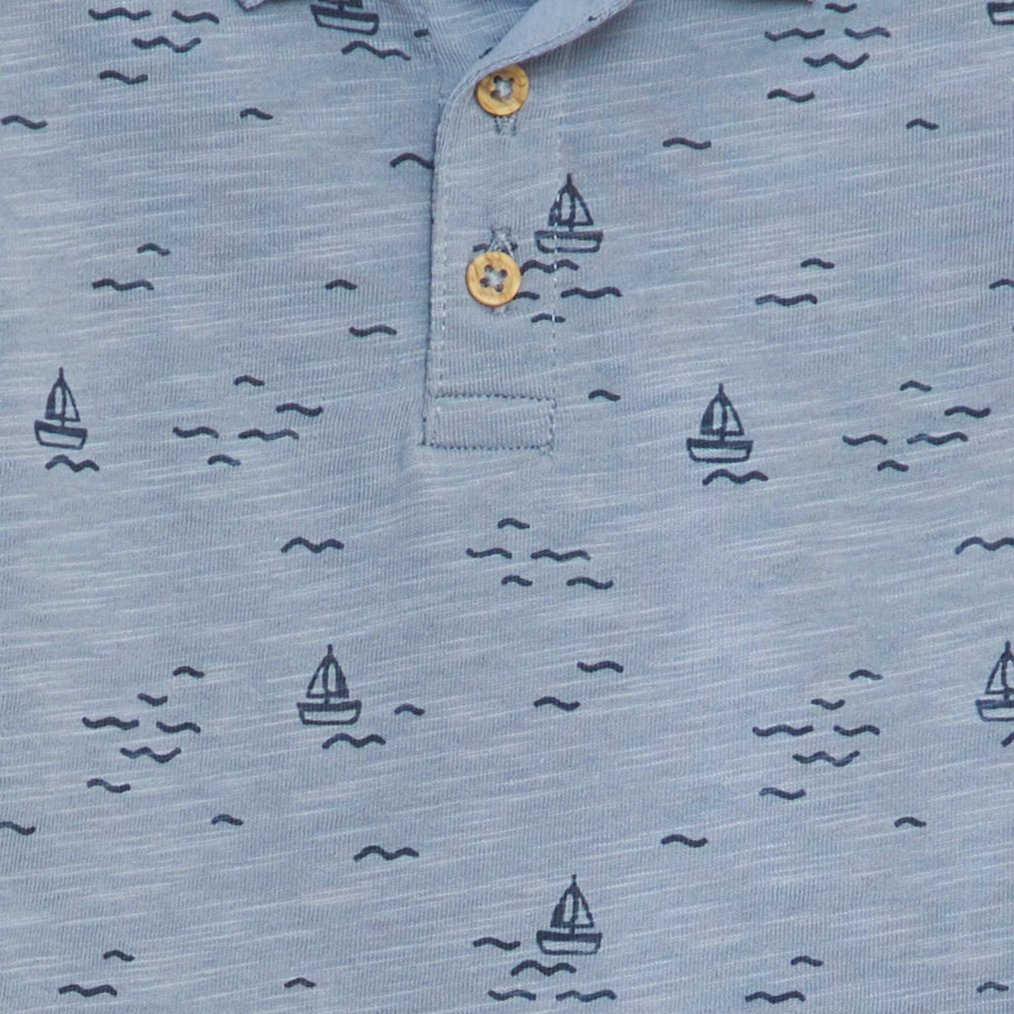 Patterned polo shirt BLUE