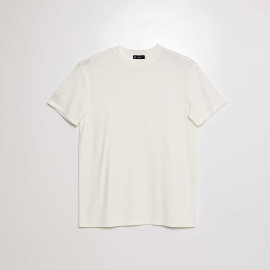 Textured knit T-shirt white