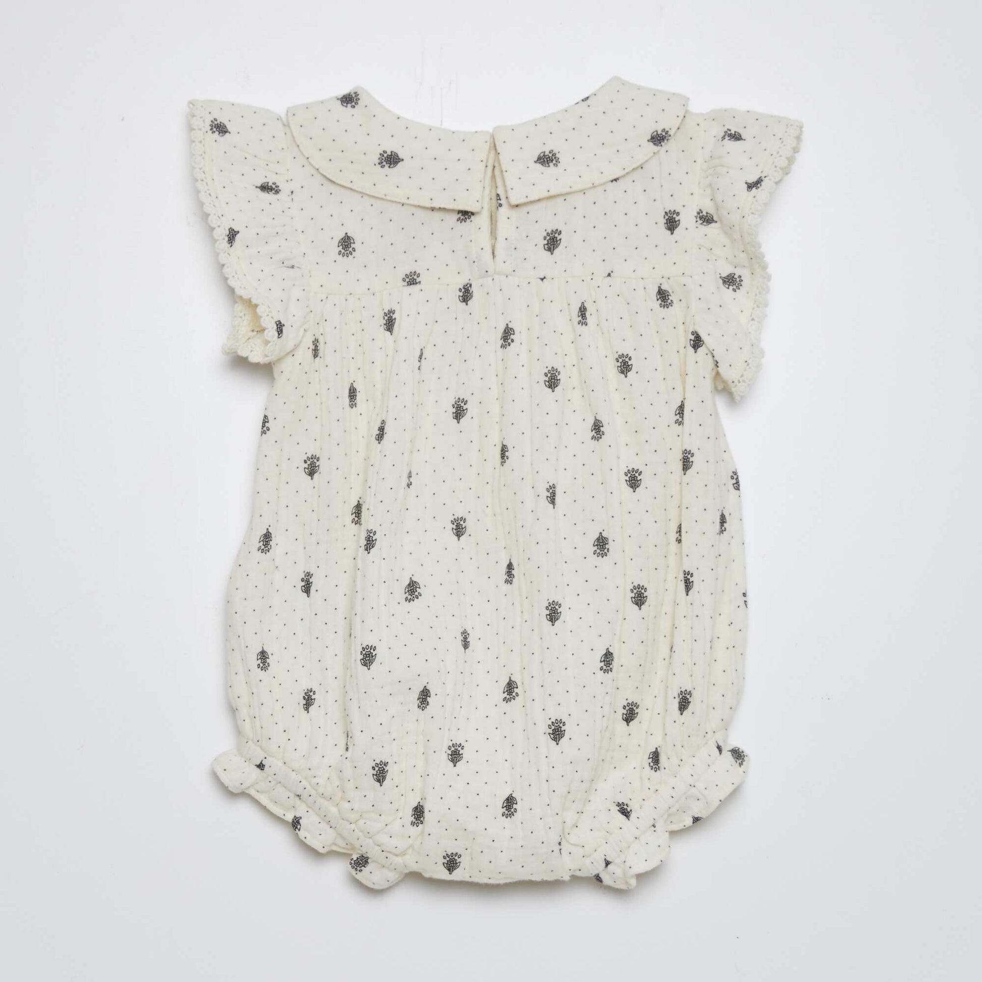 Double cotton gauze romper BEIGE