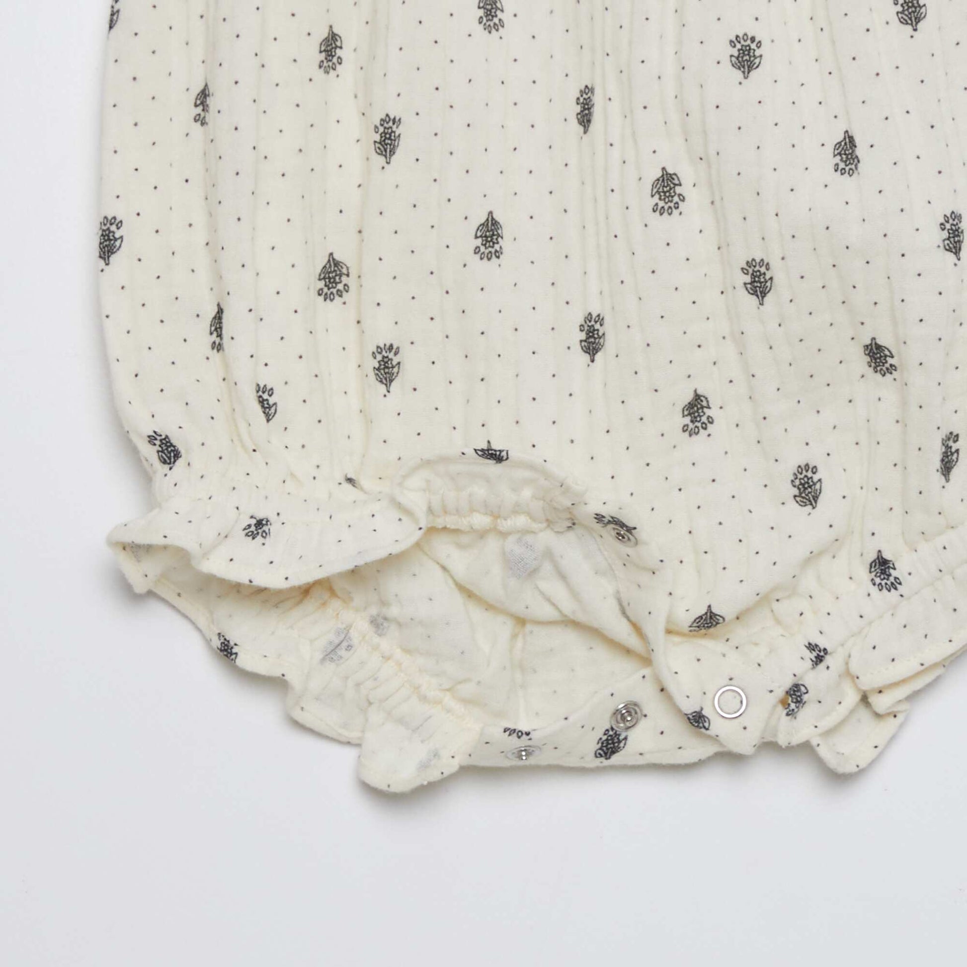 Double cotton gauze romper BEIGE