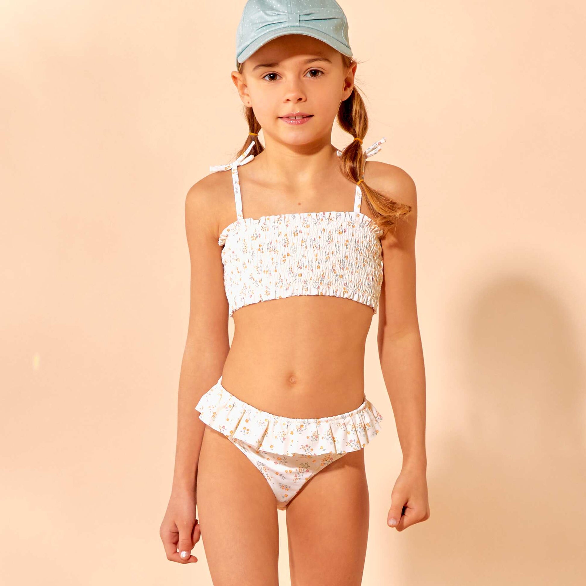 Smocked bikini - 2-piece set WHITE