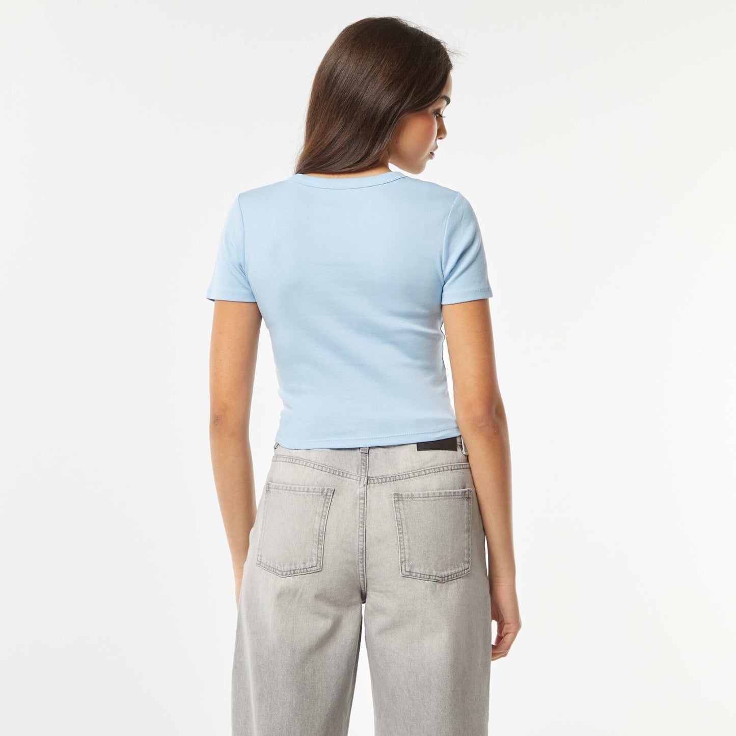 تي شيرت قصير الأكمام قصير الأكمام أزرق