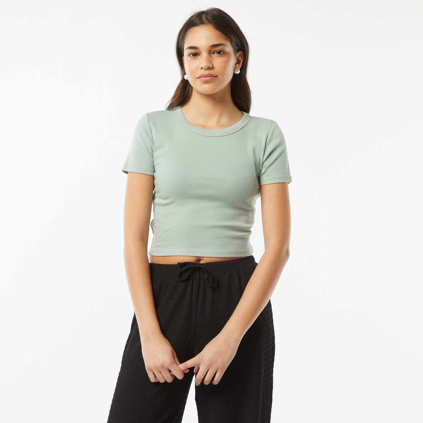 تي شيرت قصير الأكمام قصير الأكمام أخضر