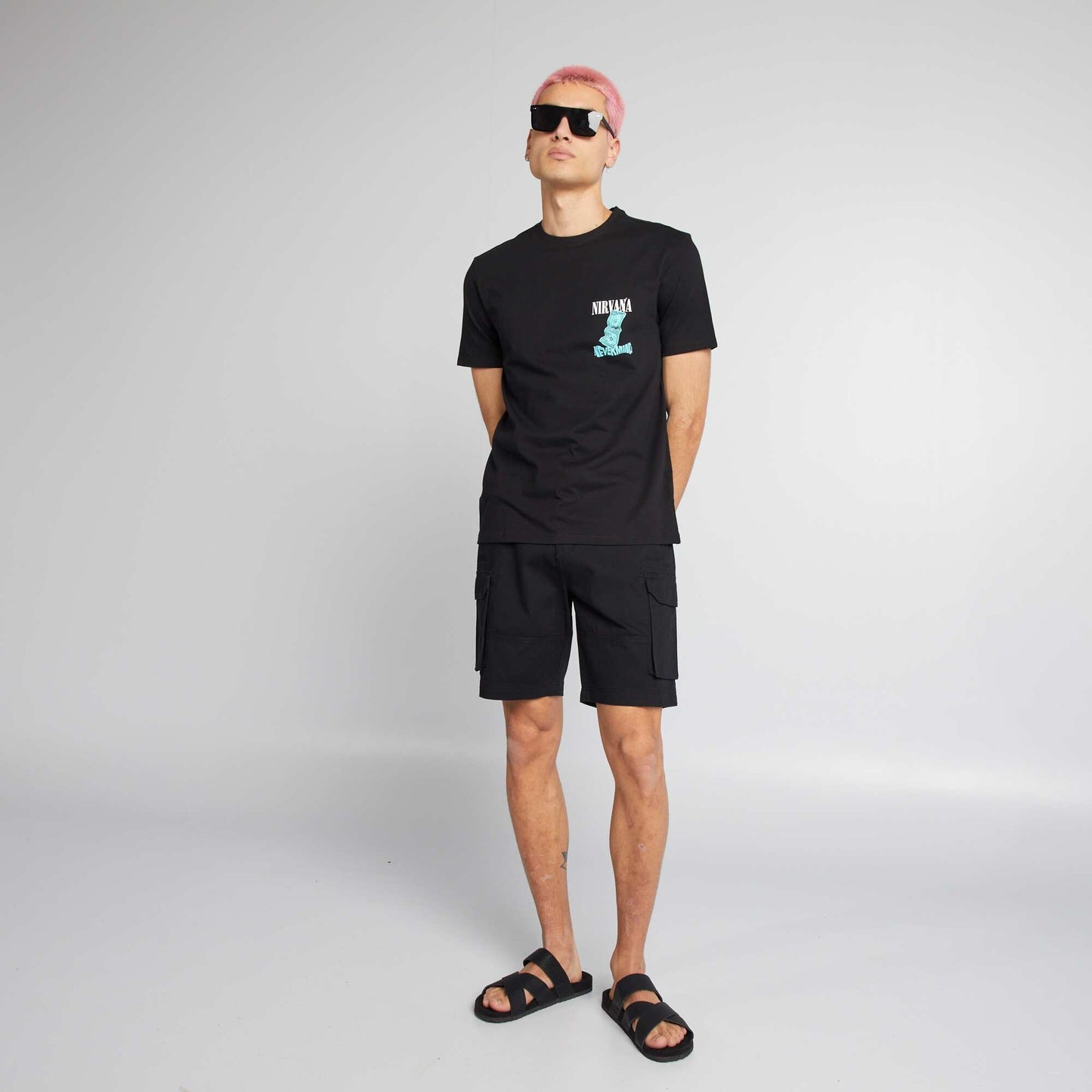 Chino shorts with side pockets BLACK