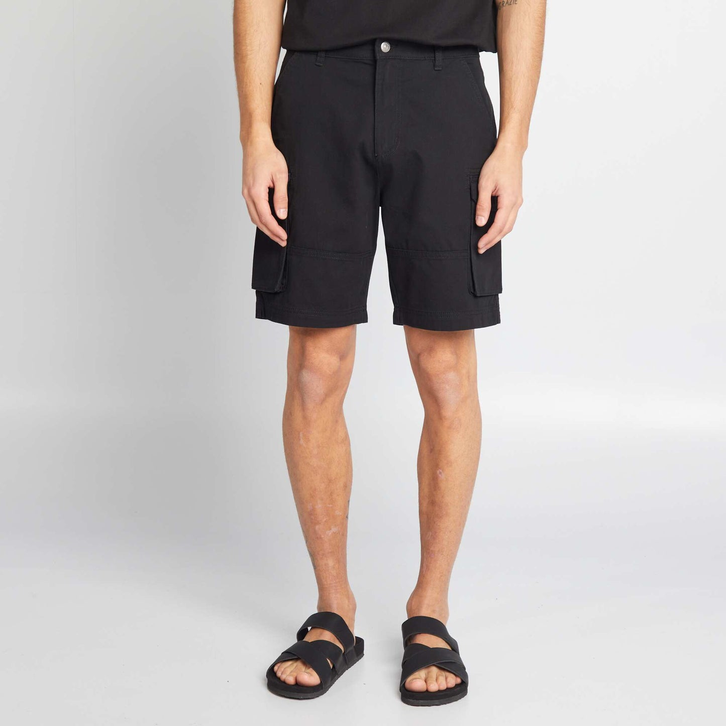 Chino shorts with side pockets BLACK